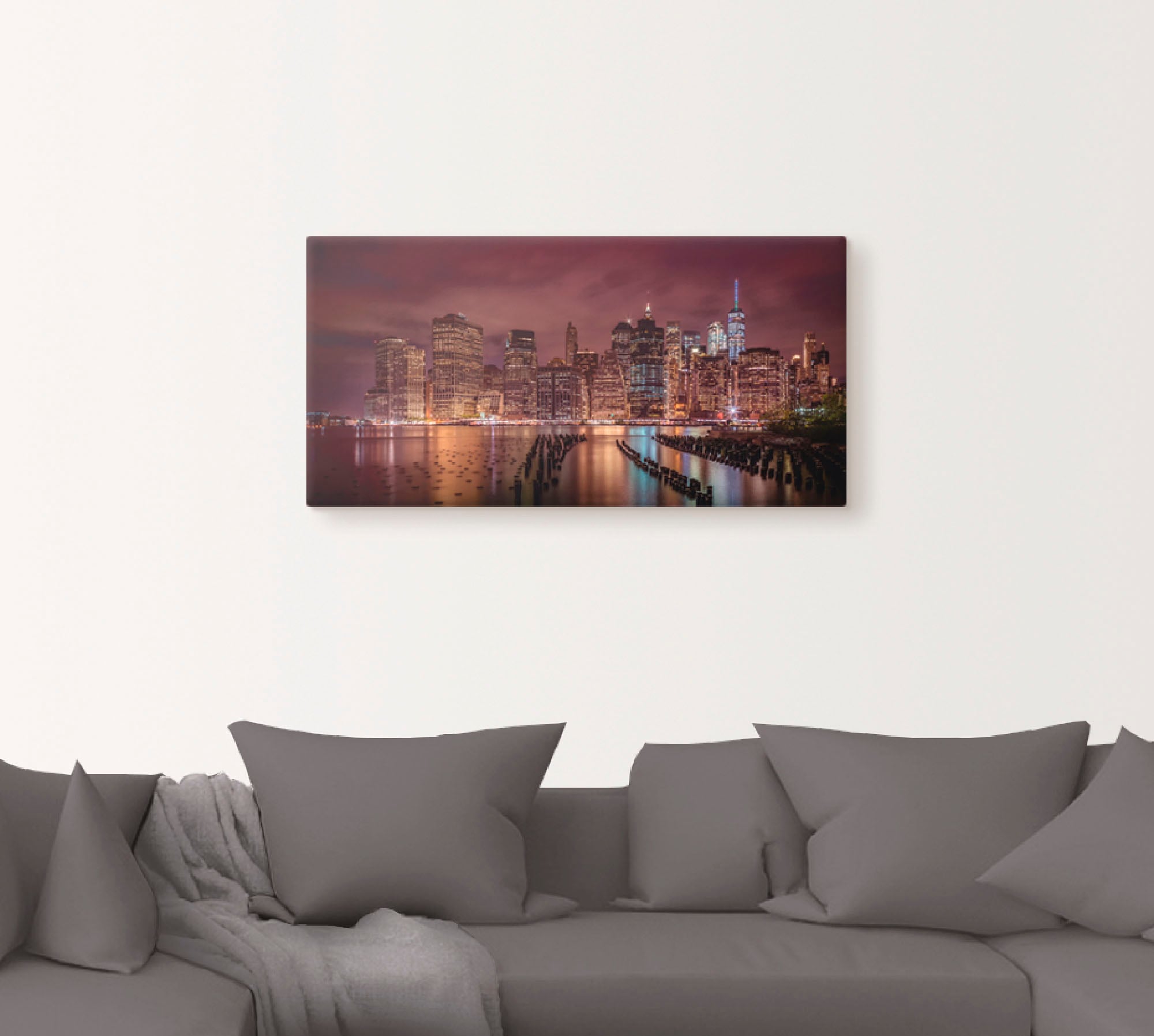Artland Wandbild »New York City Impression bei Nacht«, Amerika, (1 St.), als Alubild, Outdoorbild, Leinwandbild in verschied. Größen