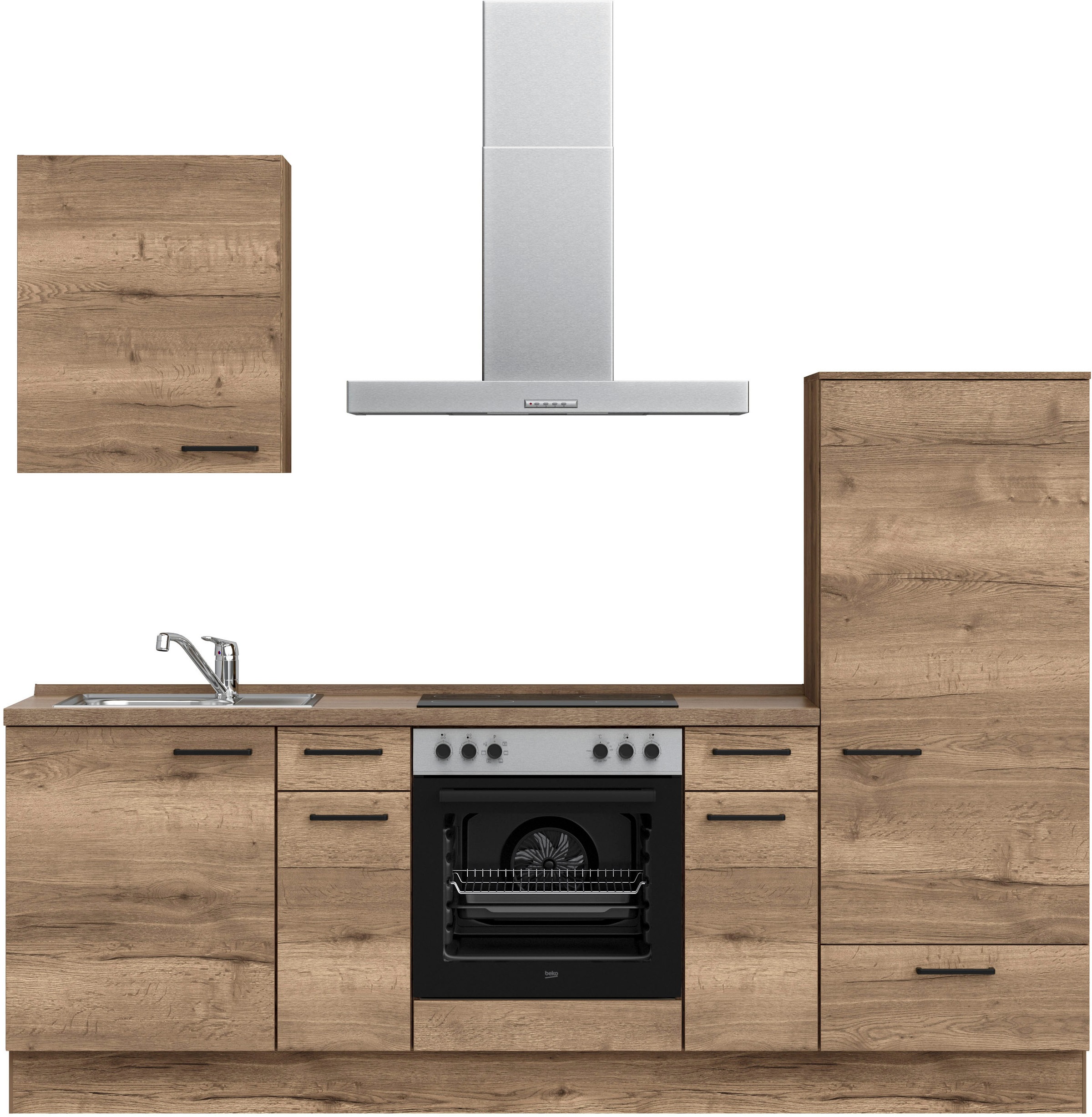 nobilia® Küchenzeile »"Structura I"« vormontiert, Ausrichtung wählbar, Breite 240 cm, wahlw. mit E-Geräten