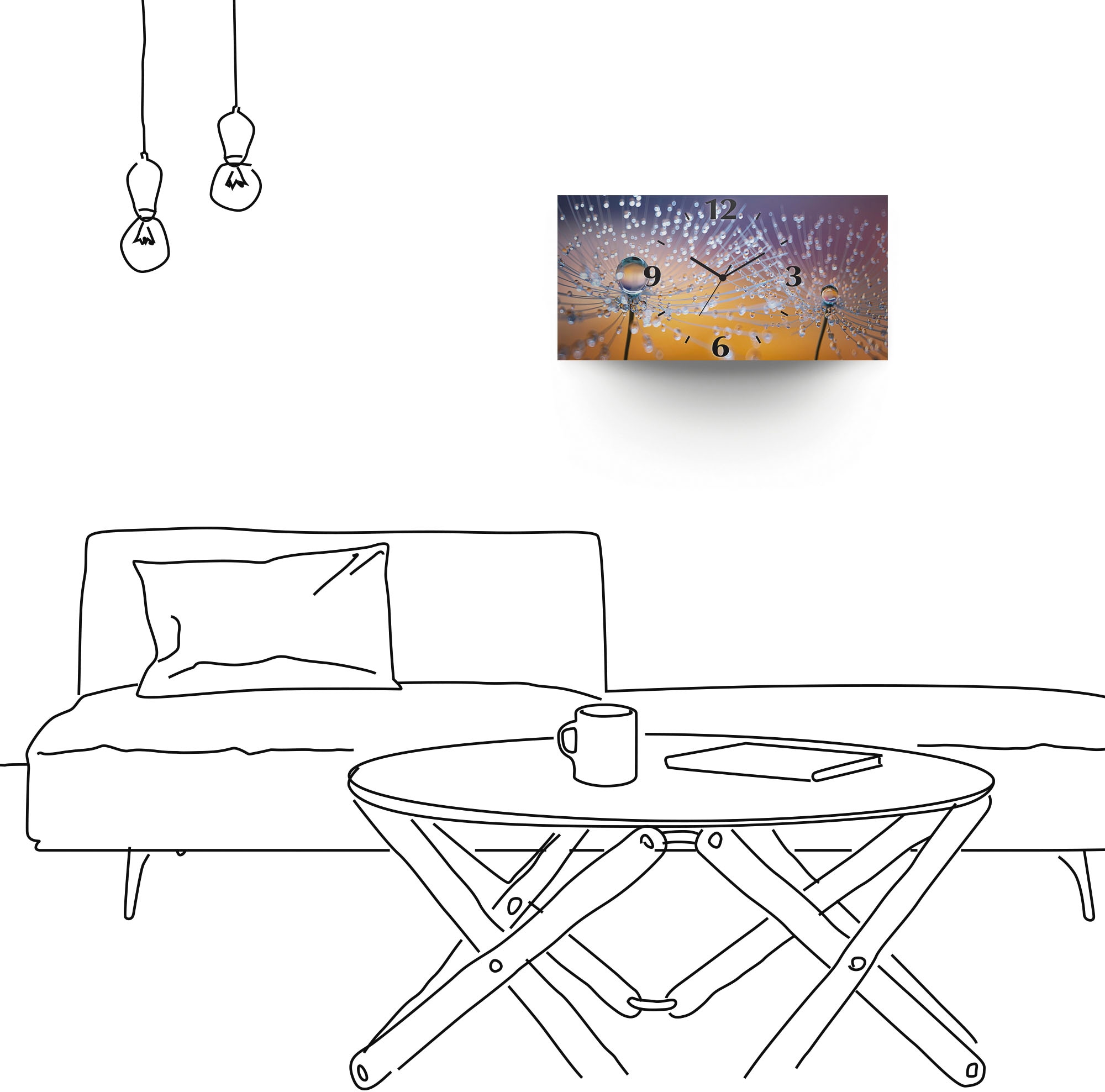 Artland Wanduhr »Pusteblumen Tautropfen« wahlweise mit Quarz- oder Funkuhrwerk, lautlos ohne Tickgeräusche