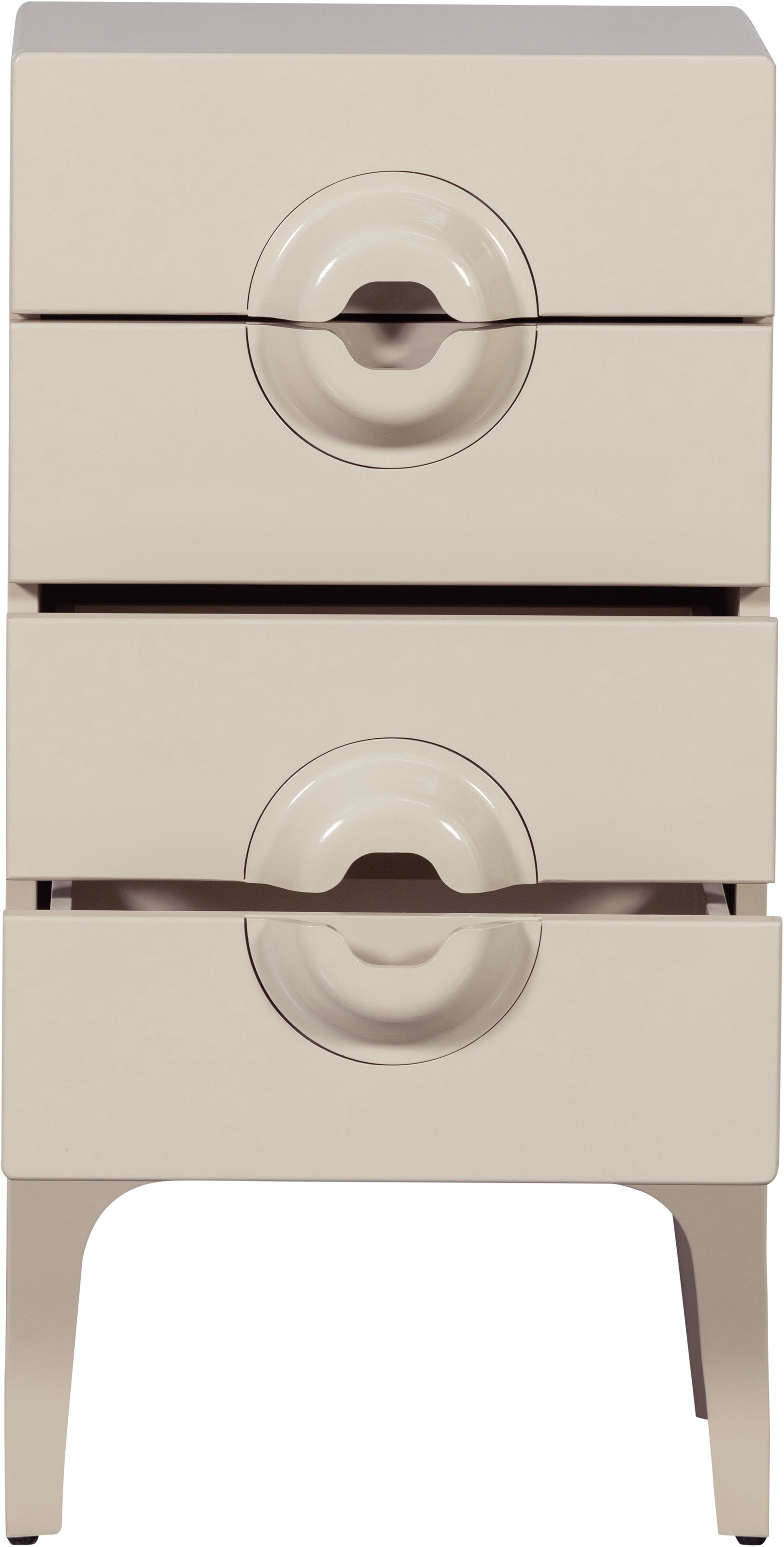 WOOOD Kommode »Merge Eukalyptusholz mit Metallbeinen H 89 x B 44 x T 45 cm« Einzigartiger Griff, Tragkraft 10 kg pro Auszug, montiert geliefert