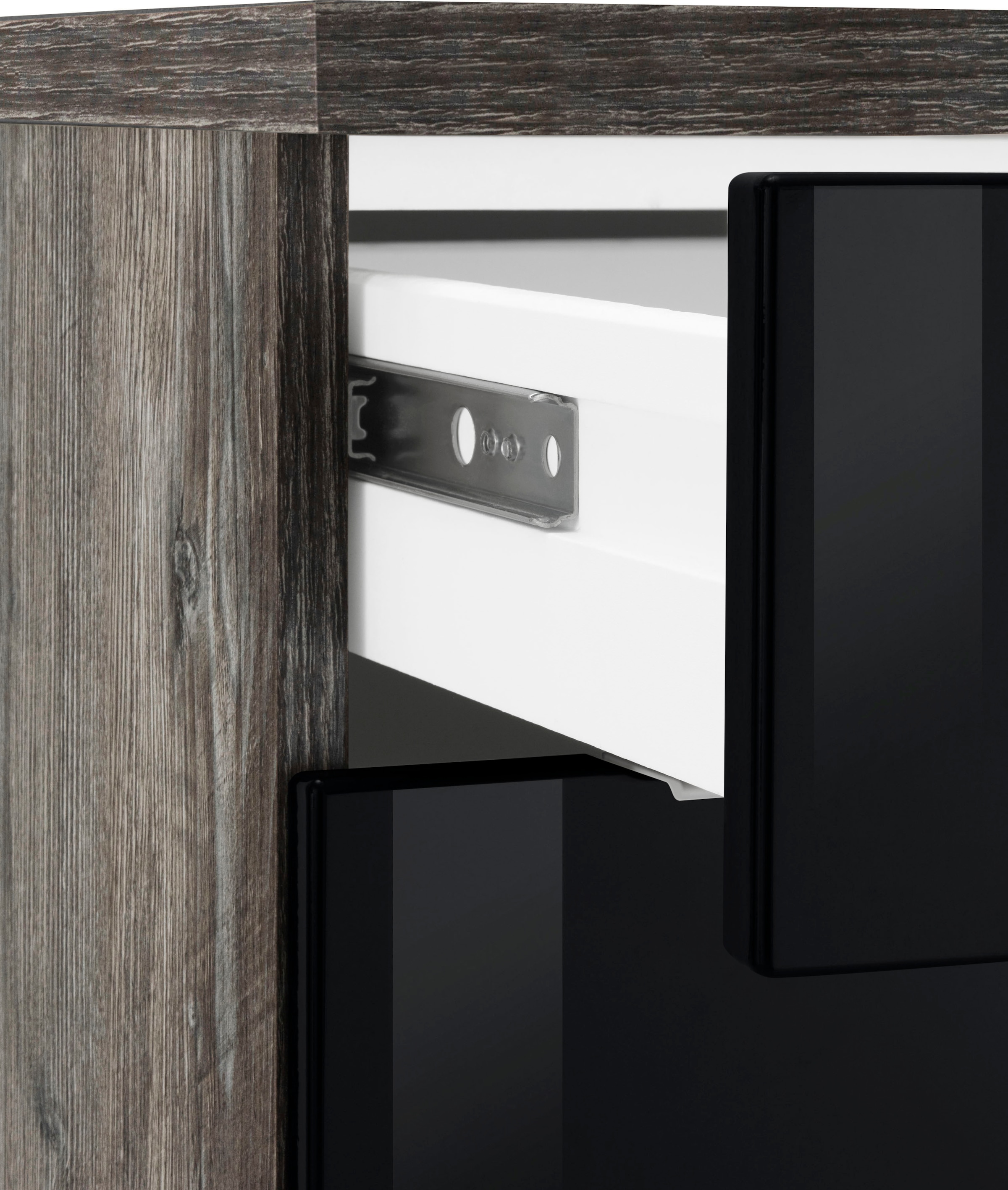KOCHSTATION Küchenzeile »KS-Brindisi«, Breite 280 cm, wahlweise mit E-Geräten, mit MDF-Fronten und Regal