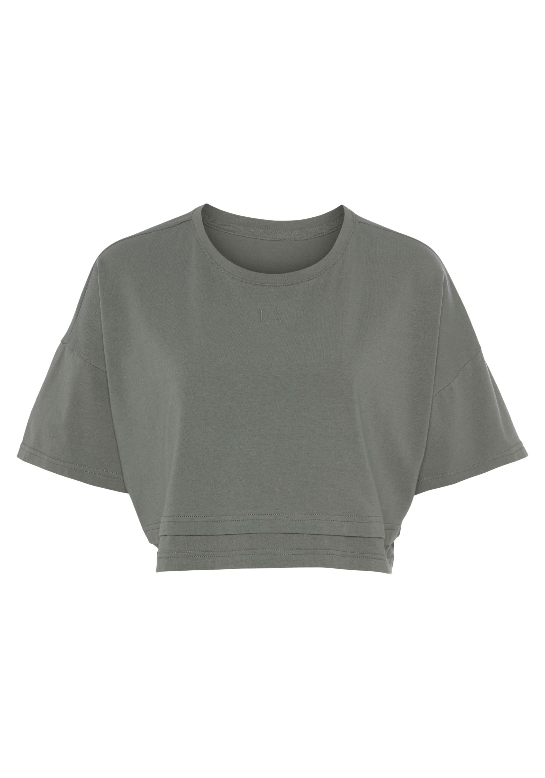 LASCANA Kurzarmshirt, mit kastigem Schnitt und Lagen-Look