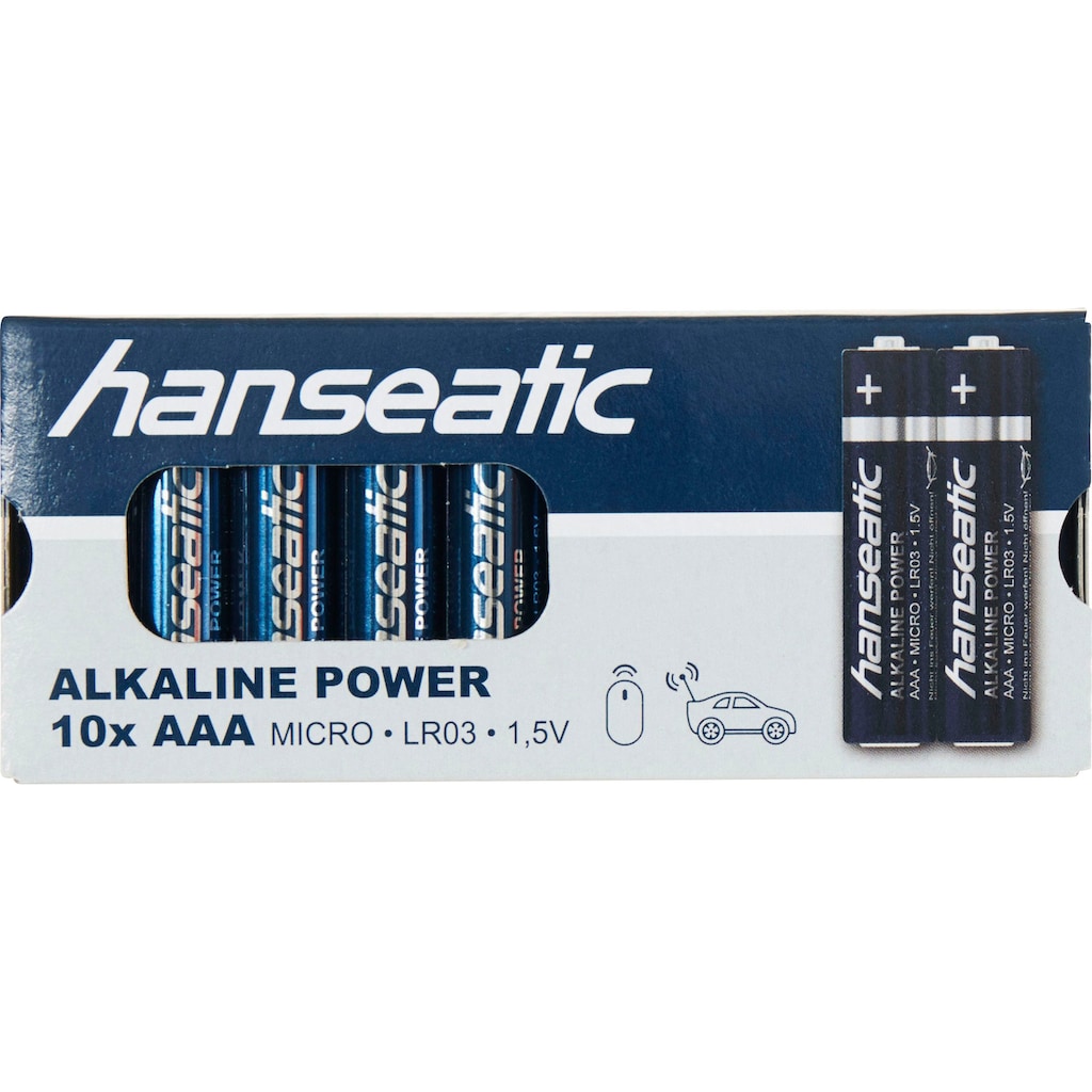 Hanseatic Batterie »60 Stck Alkaline Power, AAA Micro«, LR03, (Spar-Set, 60 St.), bis zu 5 Jahren Lagerfähigkeit