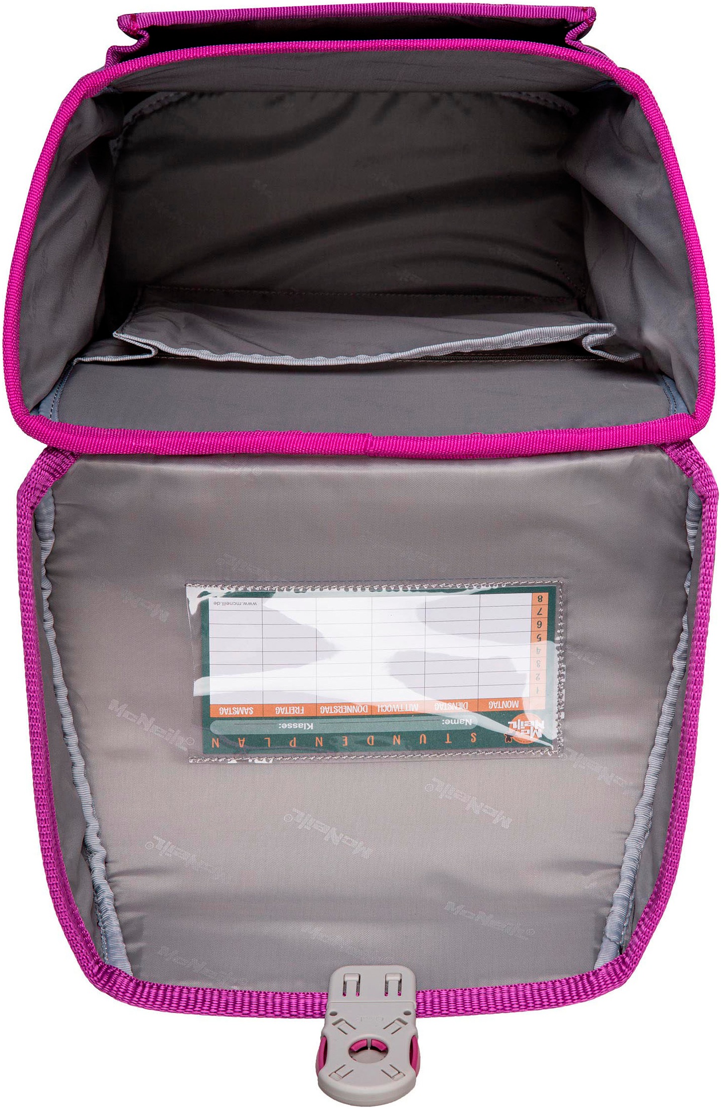 McNeill Schulranzen »Tenero, Pinky«, reflektierende Streifen auf den Schultergurten-retroreflektierende Flächen, inkl. Federmäppchen, Turnbeutel, Schlamperrolle & Motivmagnet