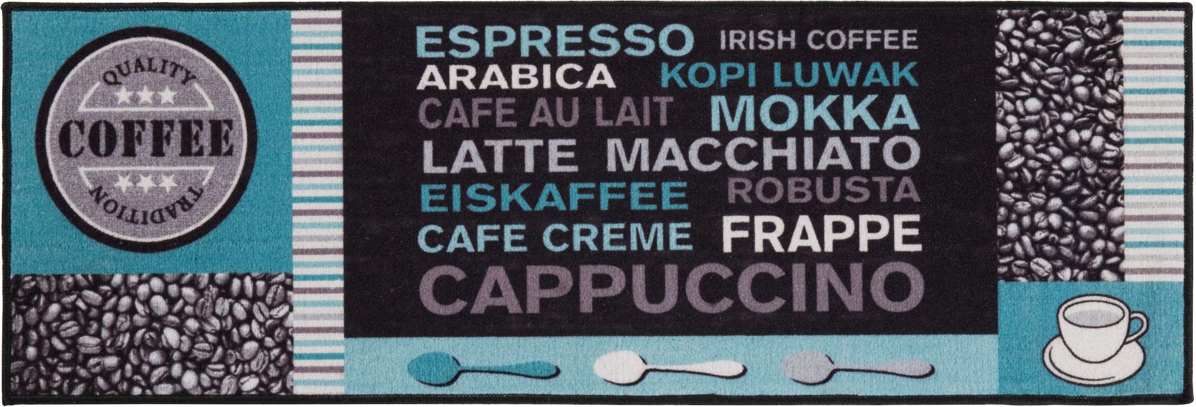 Andiamo Küchenläufer »Cafe Creme«, rechteckig, Motiv Kaffee, mit Schriftzug, Größe 50x150 cm, Küche