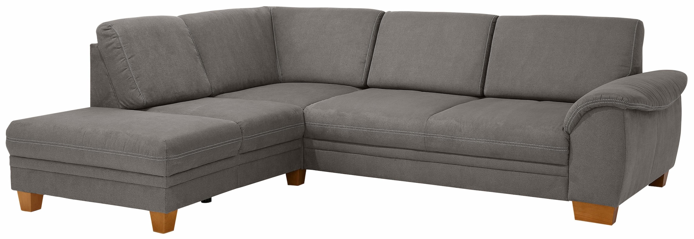 Home affaire Ecksofa »Husum L-Form«, mit Sitztiefenverstellung, Federkern-Polsterung und Kontrastnaht