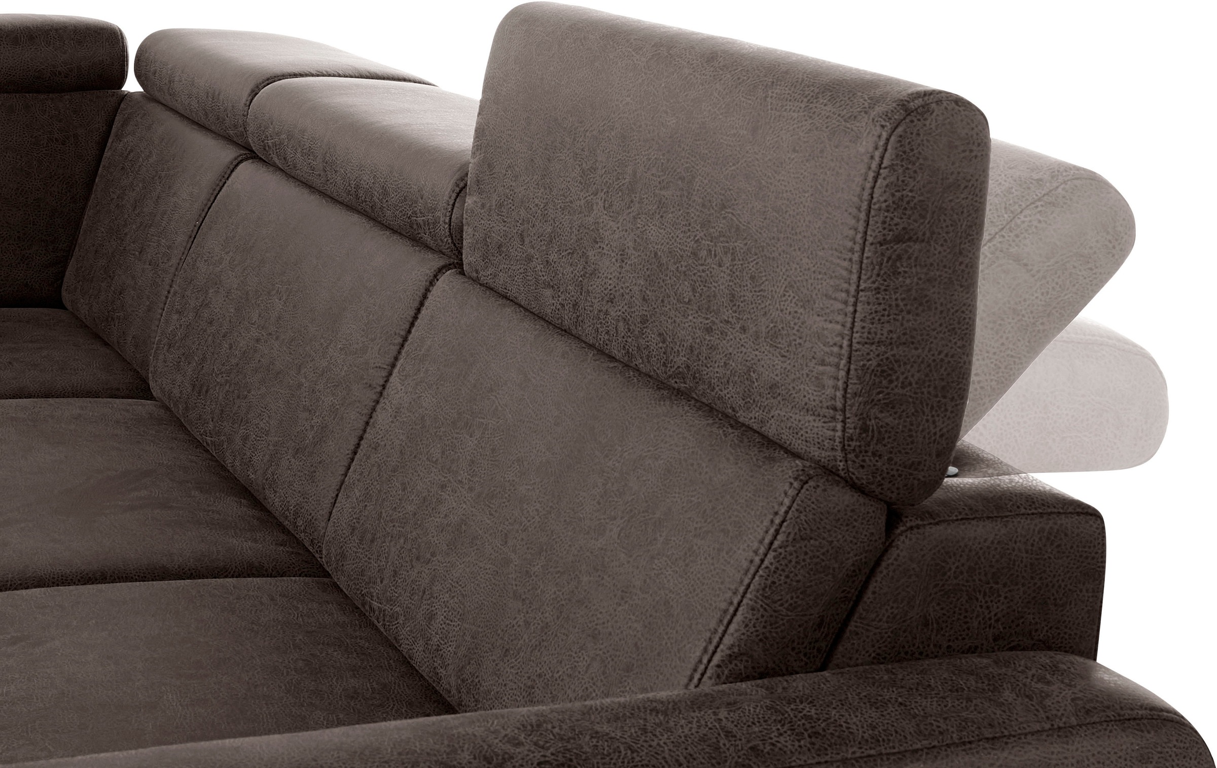 sit&more Ecksofa »Bologna L-Form«, Kopfteilverstellung, wahlweise mit Bettfunktion und Schubkasten