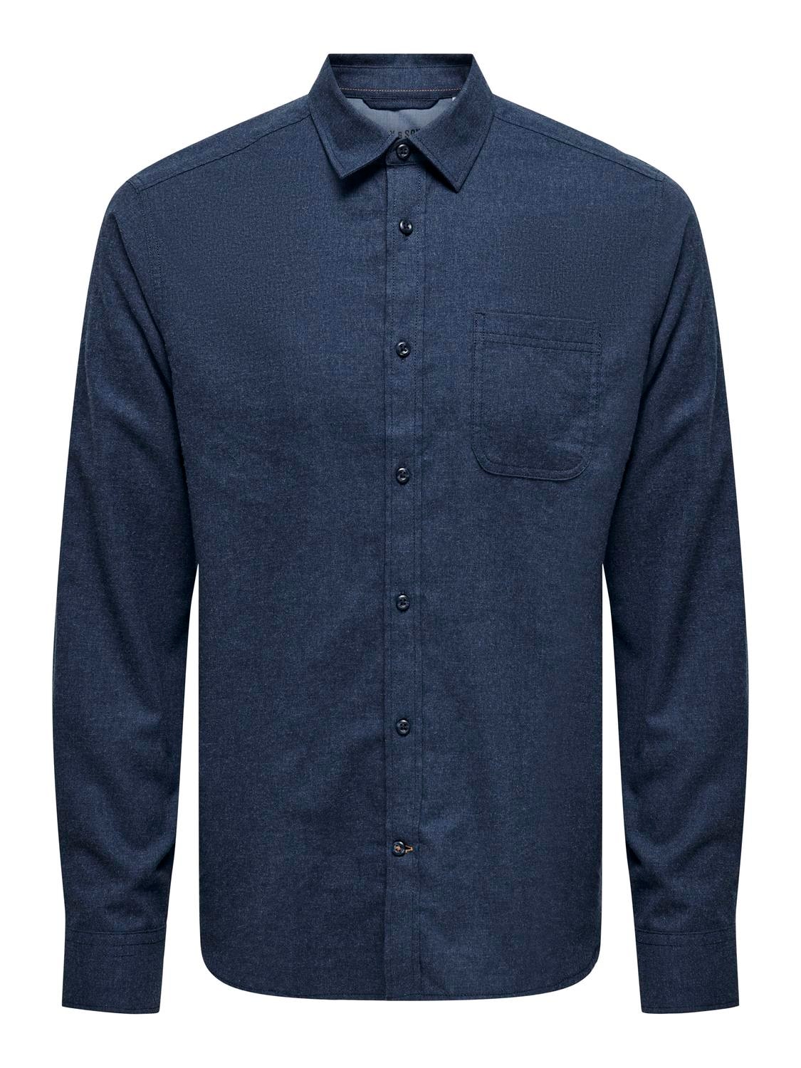 ONLY & SONS Langarmhemd »ONSROAD LIFE REG MELANGE LS SHIRT NOOS«
