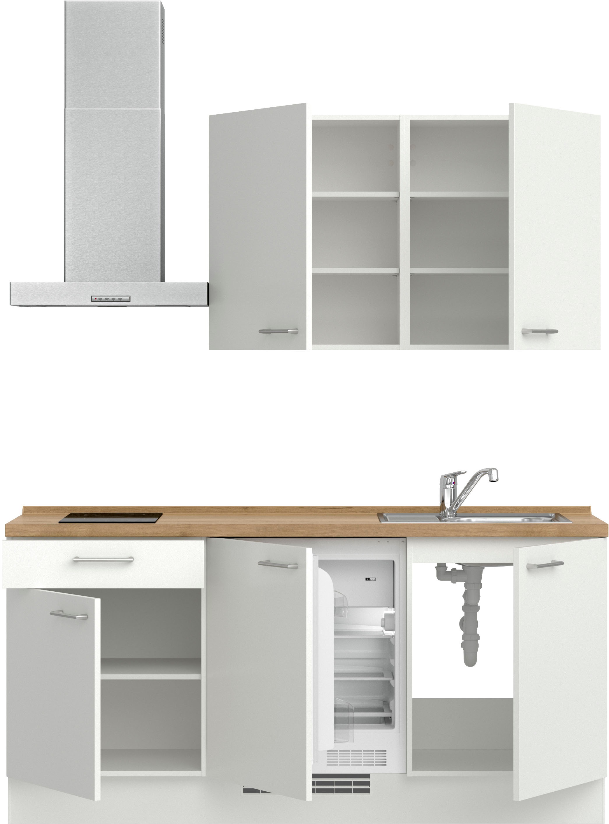 nobilia® Küchenzeile »"Laser I"«, vormontiert, Ausrichtung wählbar, Breite 180 cm, wahlw. mit E-Geräten