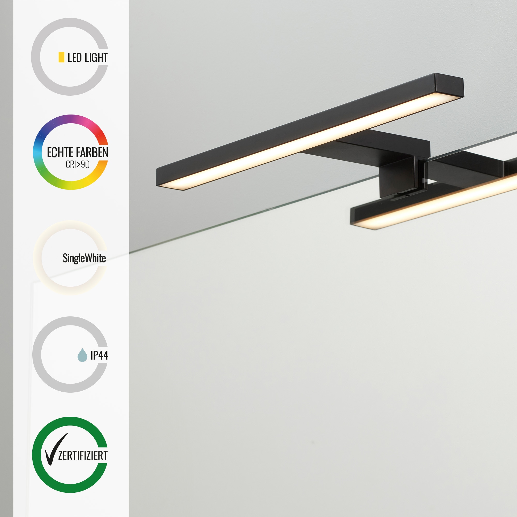 Loevschall Spiegelleuchte »Lagan NextGen, Badezimmer Lampe, LED Spiegelleuchte«, Spiegellampen für das Bad