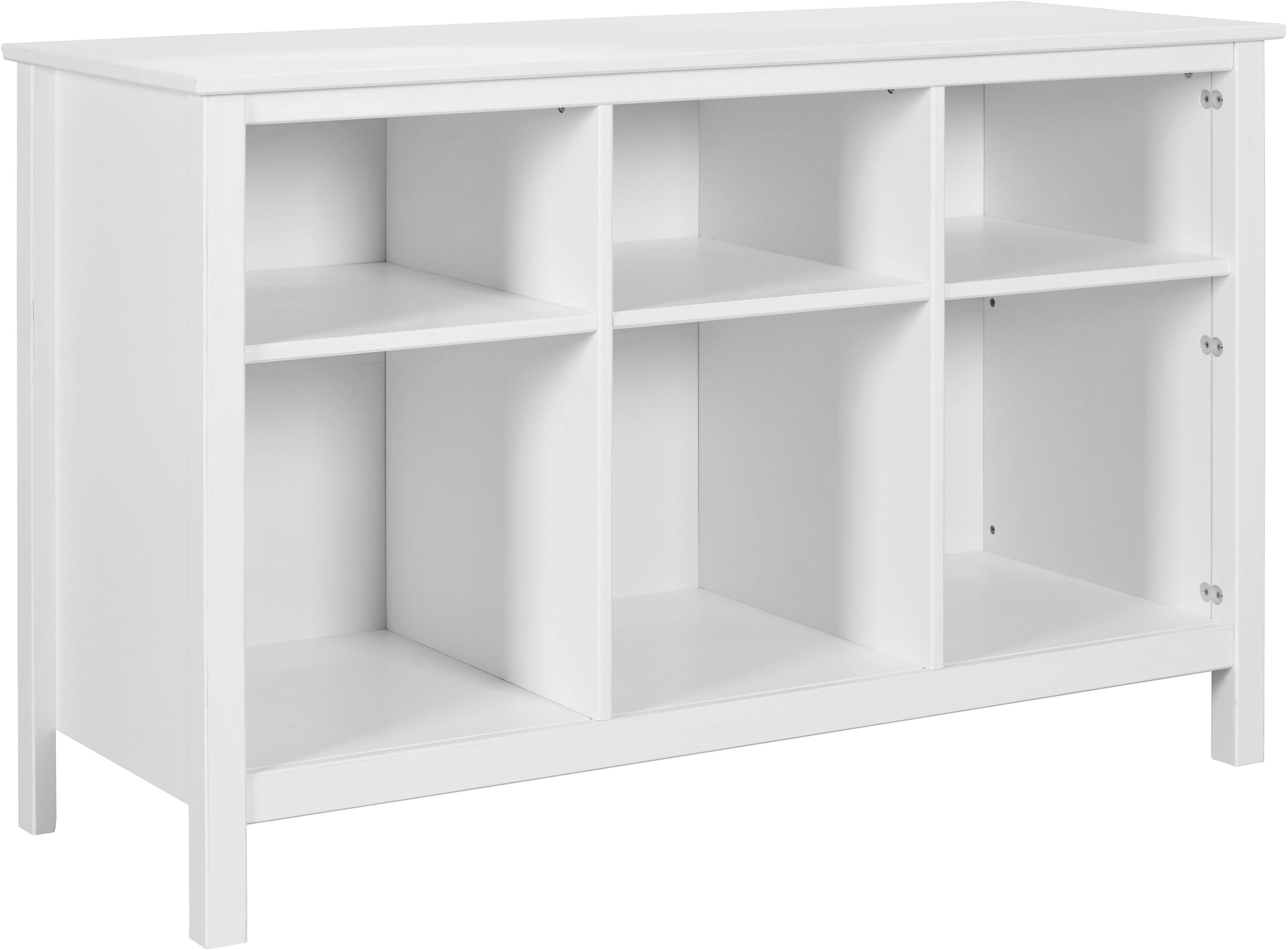 Inter Link Stauraumregal »Pinora, Kiefer Massivholz, Weiss, 122 x 45 x 76 cm« 1 Stk. tlg. Platz für Faltboxen, 6 Fächer, moderner Skandi Look