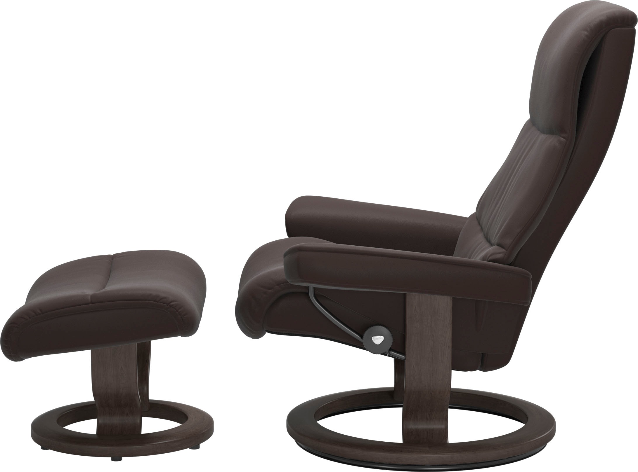 Stressless® Relaxsessel »View«, (Set, Relaxsessel mit Hocker), mit Classic Base, Größe M,Gestell Wenge