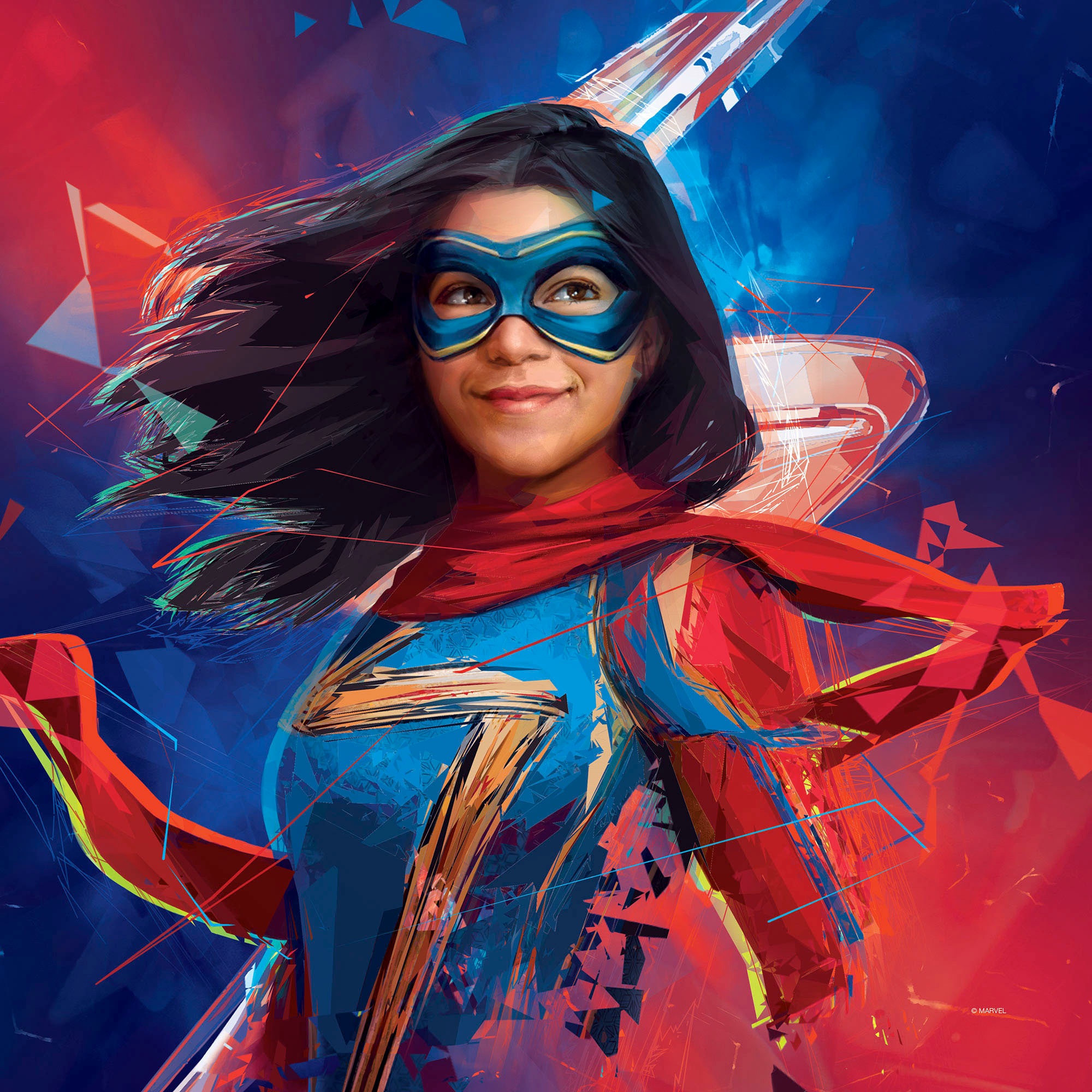 Komar Leinwandbild »Miss Marvel - Größe 40 x 40 cm«, Disney, (1 St., 40 x 40 cm (Breite x Höhe), Keilrahmenbild mit Echtholzrahmen, Kinderzimmer