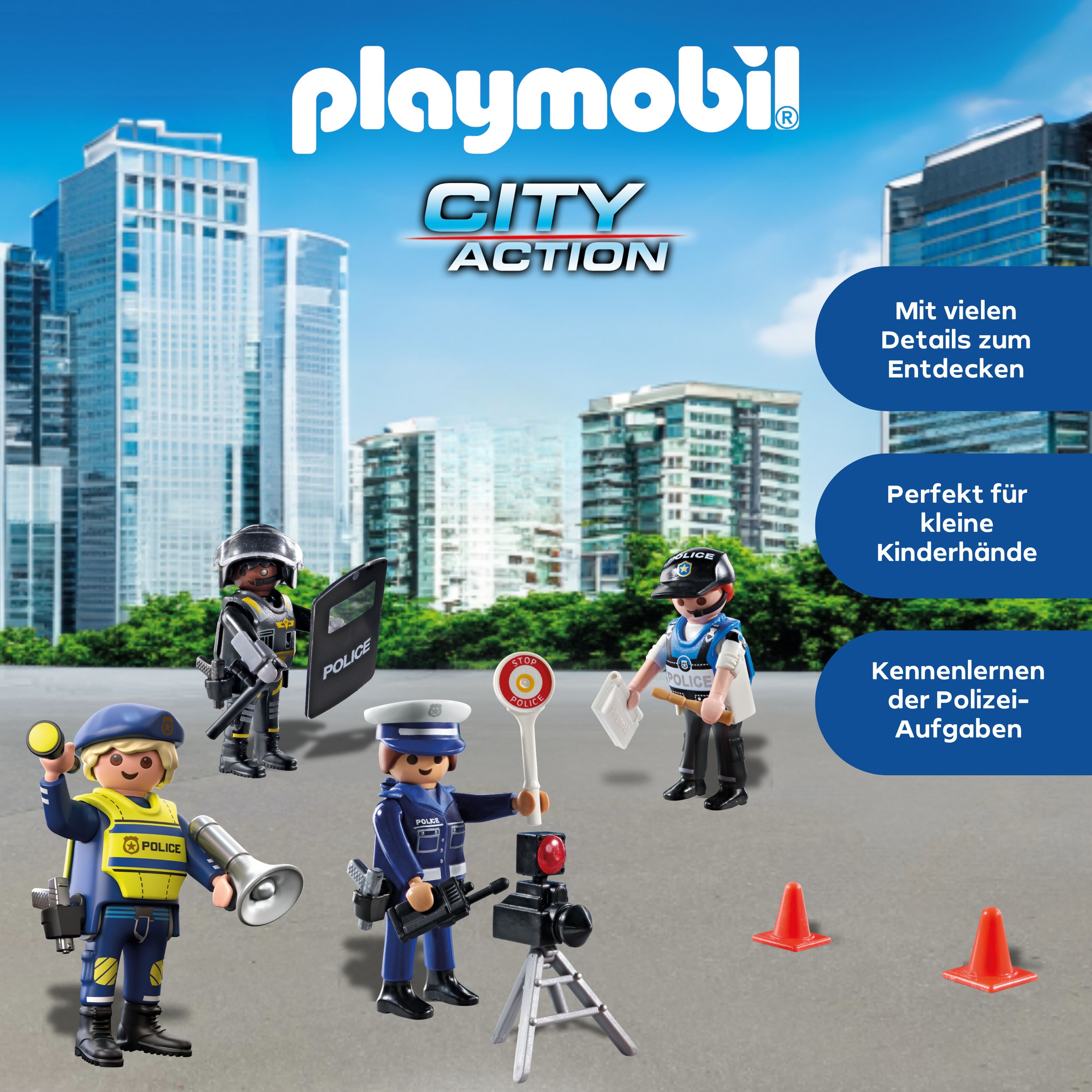 Playmobil® Konstruktions-Spielset »Figurenset Polizei (71730), Playmobil Action Heroes«, (35 St.), Made in Europe