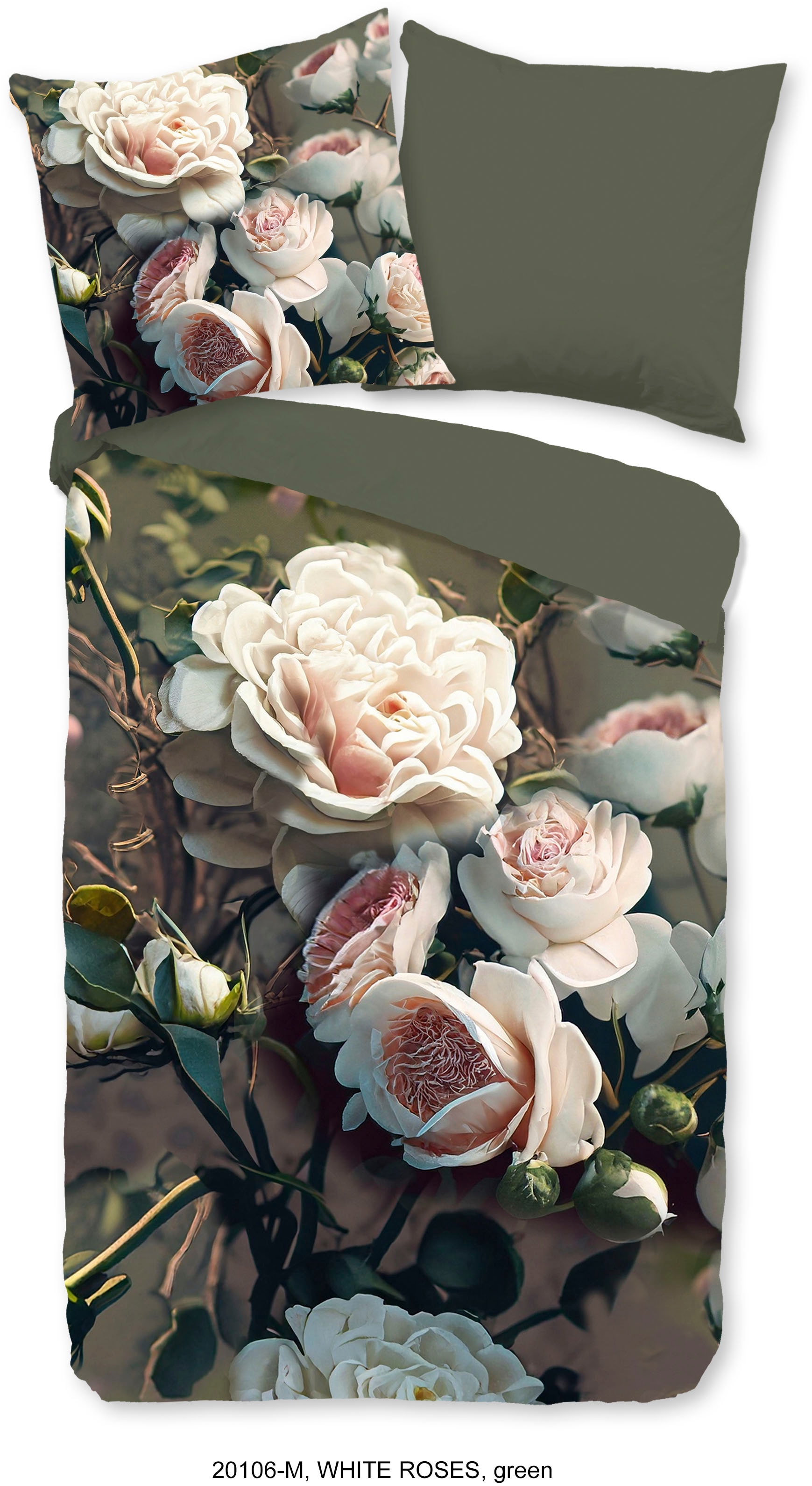 PURE luxury collection Wendebettwäsche »White Roses« 2 Stk. tlg. Mikrofaser günstig online kaufen