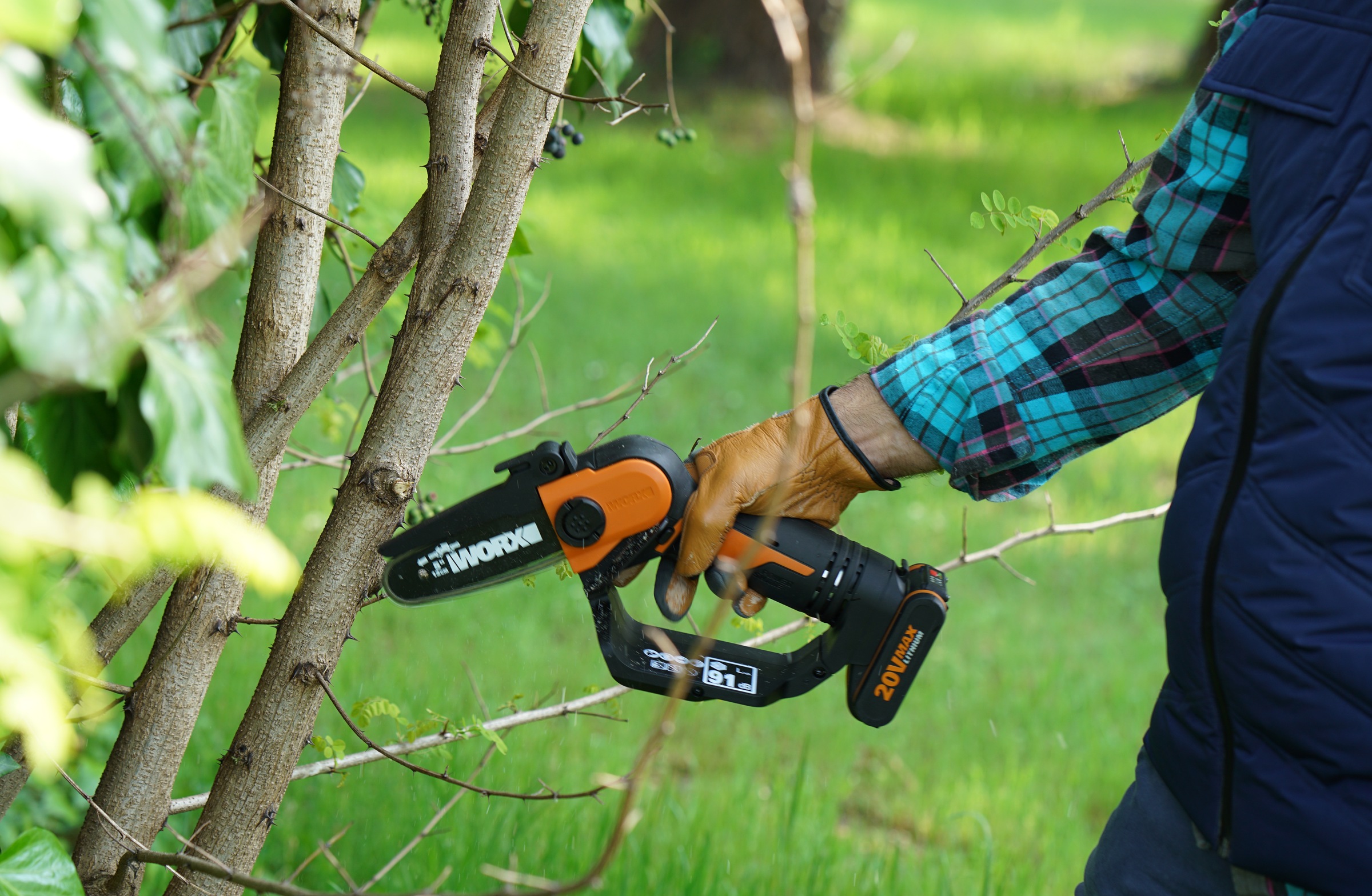 Worx Akku-Kettensäge »WG324E.9«, Einhand Astsäge, 6,7m/s Kettengeschwindigkeit, ohne Akku und Ladegerät