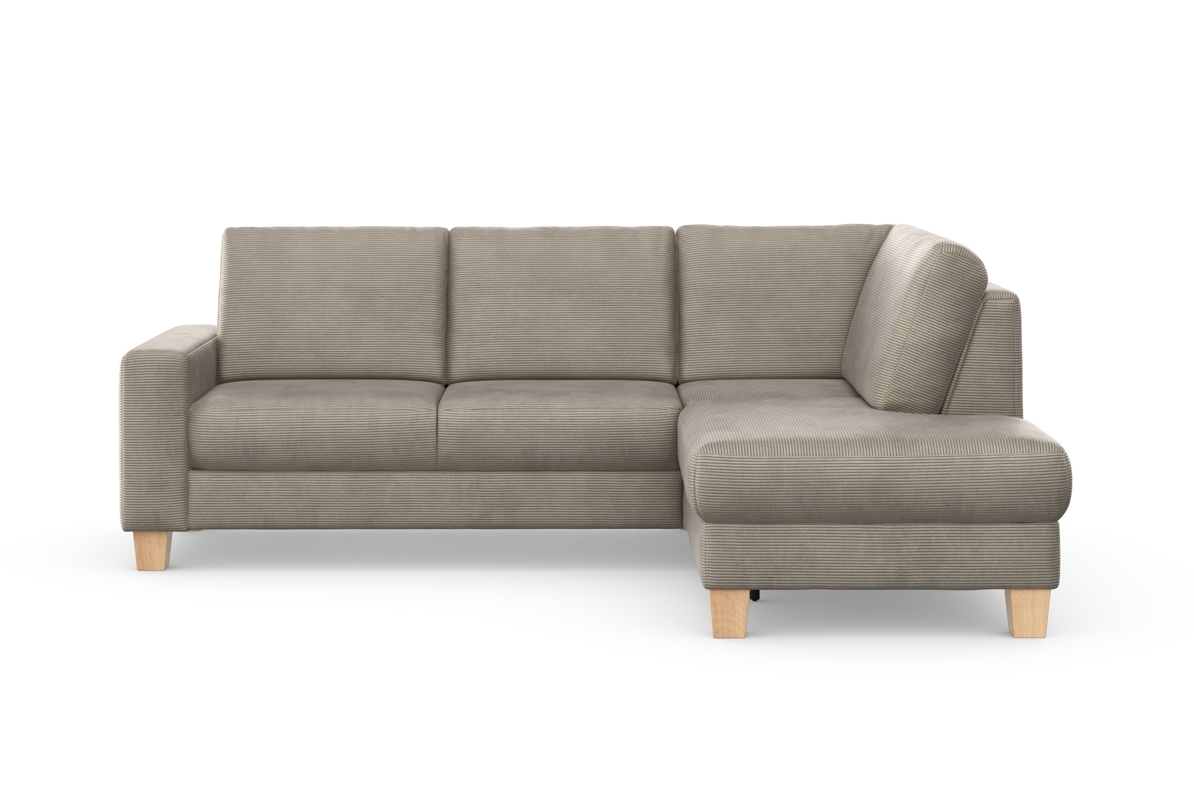 Home affaire Ecksofa »Summer L-Form«, mit Ottomane, wahlweise mit Bettfunktion und Bettkasten, Cord-Bezug