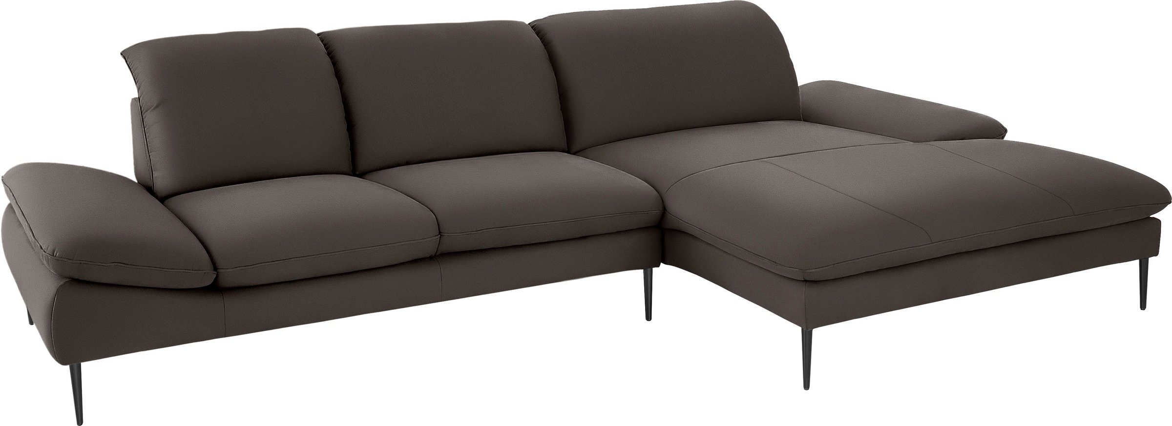 W.SCHILLIG Ecksofa »enjoy&MORE, Designsofa, bequem, zeitlos und elegant, L-Form«, Sitztiefenverstellung, Füße schwarz pulverbeschichtet, Breite 340 cm