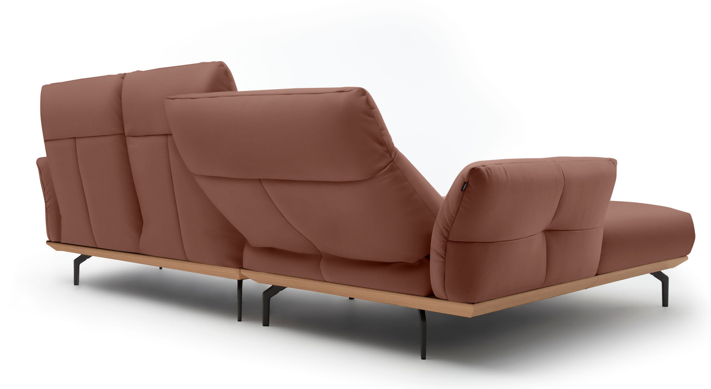Creation BY ROLF BENZ Ecksofa »CR.460«, Sockel in Eiche, Alugussfüße in umbragrau, Breite 298 cm