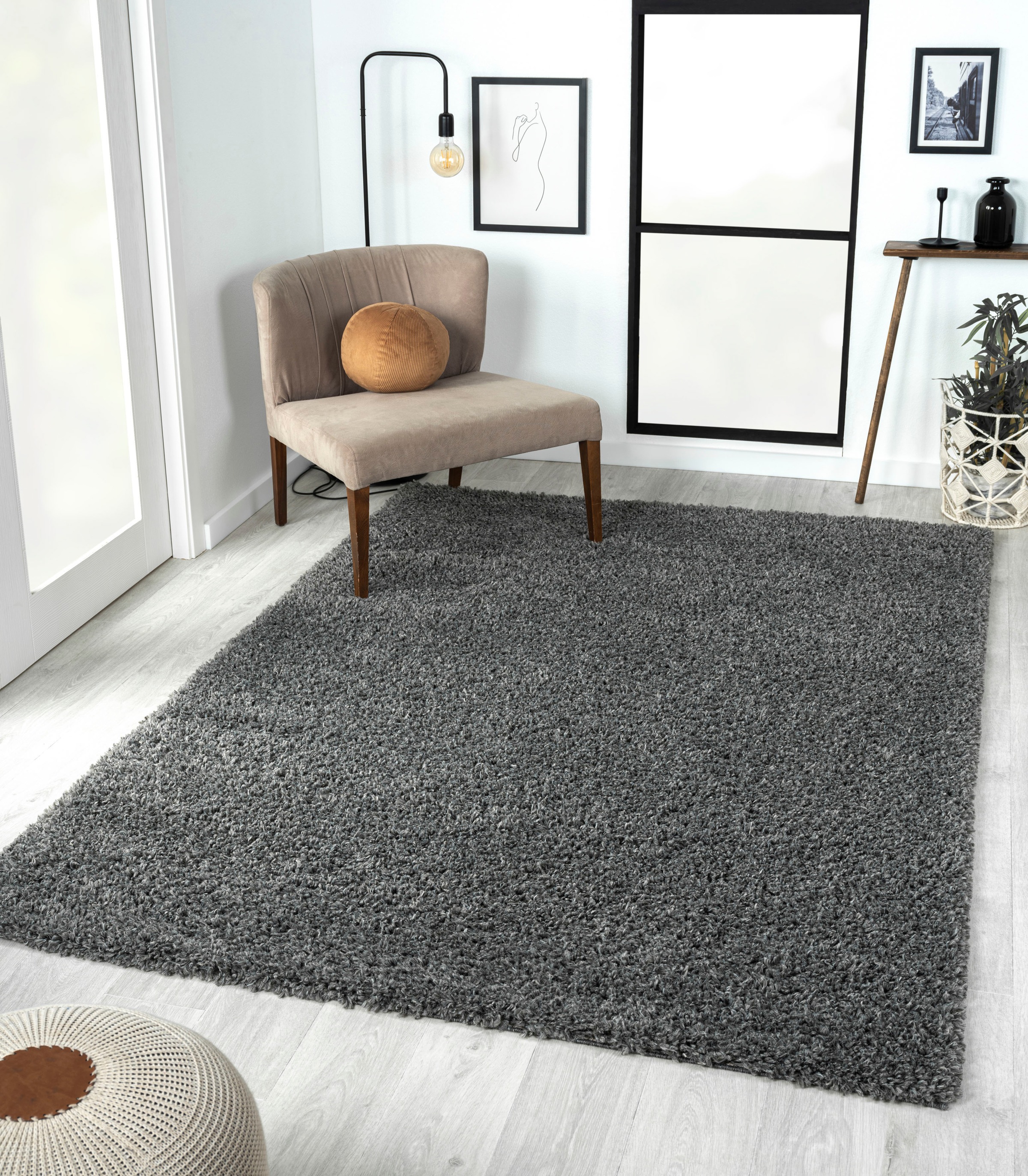 Bild von Myflair Möbel & Accessoires Hochflor-Teppich »My Shaggy«, rechteckig, Shaggy, Uni-Farben, leicht glänzend, Microfaser, extra flauschig