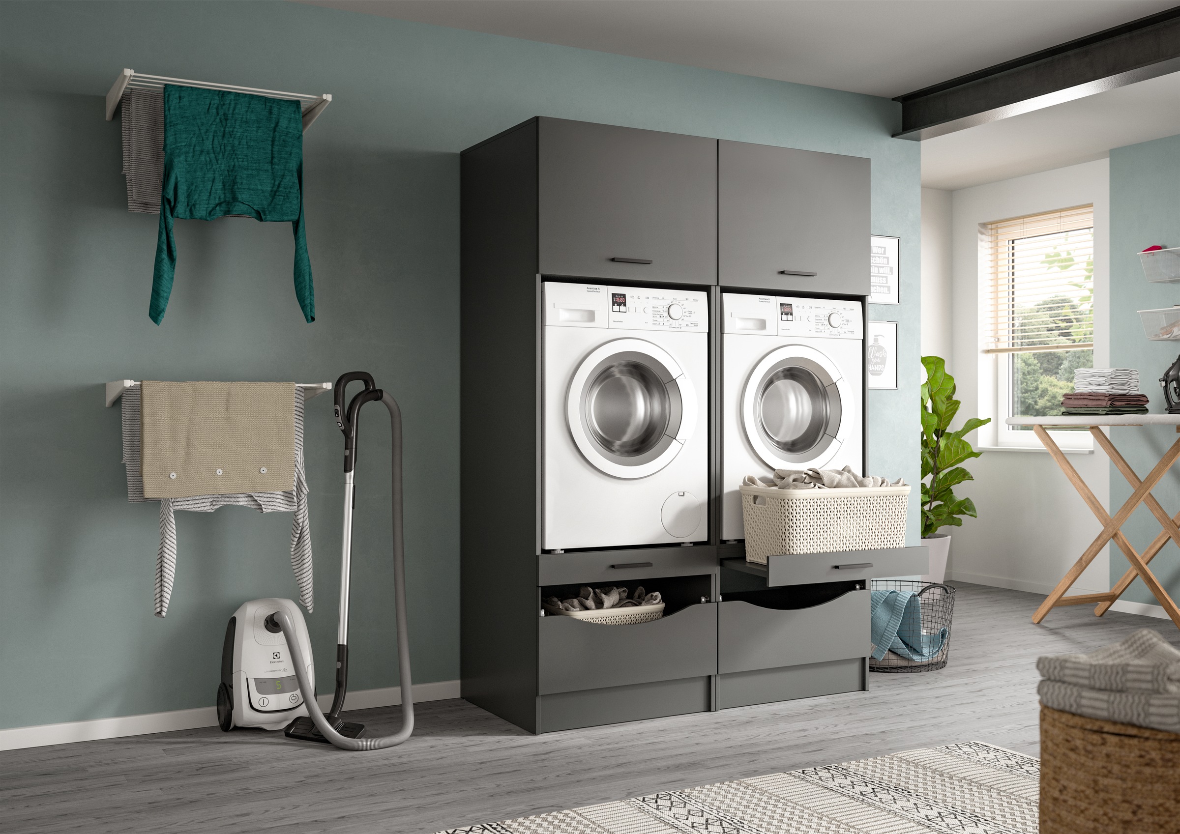 welltime Badmöbel-Set »FALAS, TOPSELLER!, 2-teilig, Hauswirtschaftsraum Set günstig online kaufen