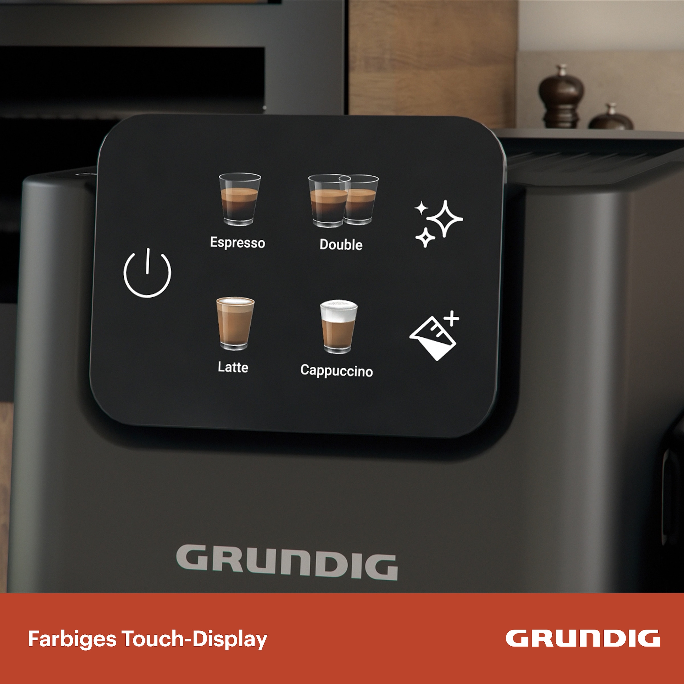Grundig Siebträgermaschine »KSM 6430«, mit integriertem Milchbehälter, geeignet für Kaffeepads und Kapseln