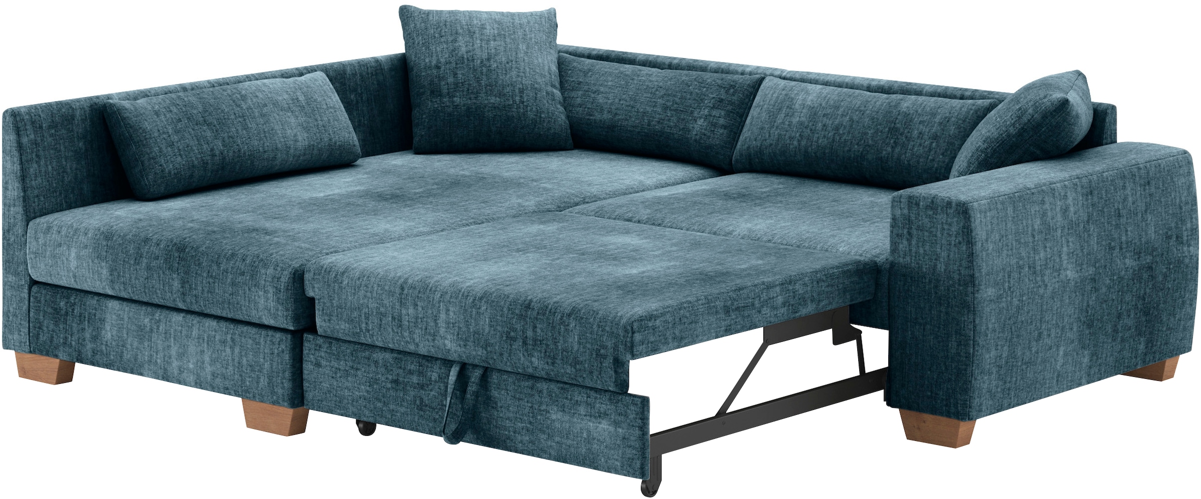 Mr. Couch Ecksofa »Helena L-Form, bis 140 kg belastbar«, mit Taschenfederkern, wahlweise mit Bettfunktion