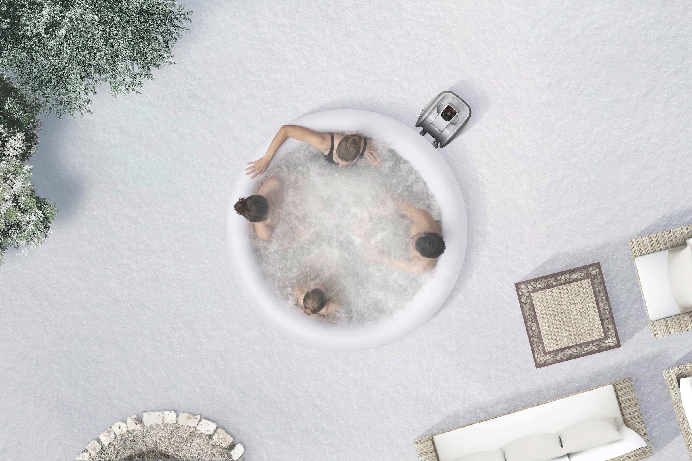 Bestway Whirlpool »LAY-Z-SPA® WLAN-Havana AirJet™«, ØxH: 180x66 cm, für bis zu 4 Personen