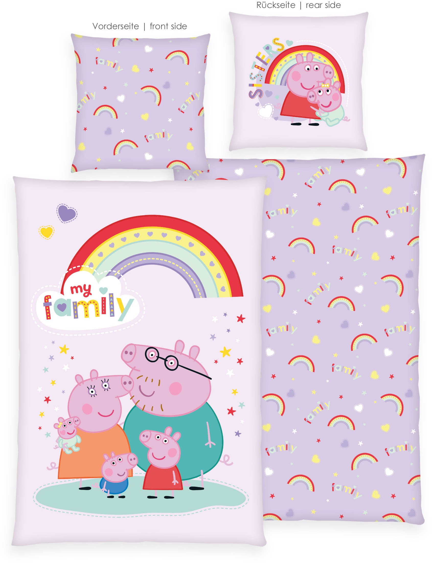 Peppa Pig Wendebettwäsche »Peppa Pig« 2 Stk. tlg. mit fröhlichem Design