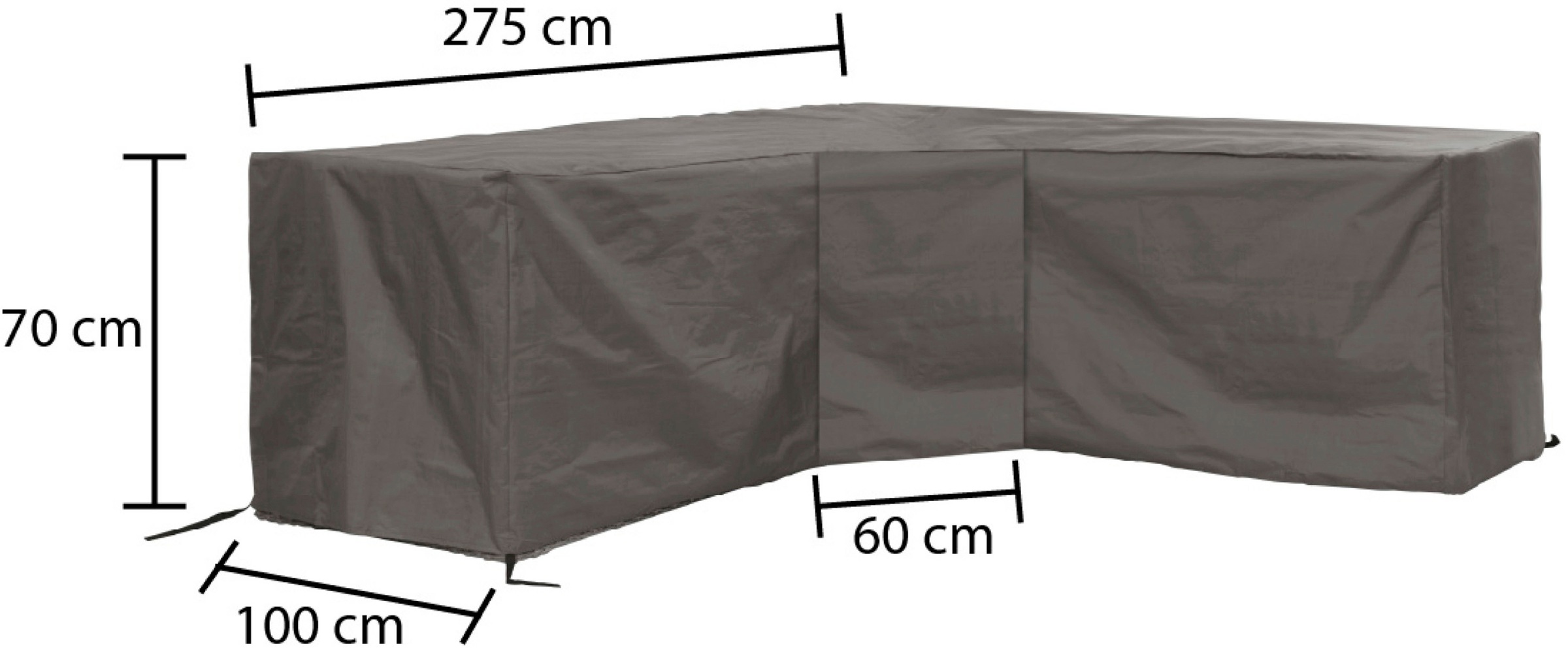 winza outdoor covers Gartenmöbel-Schutzhülle, geeignet für L-förmiges Loungeset, Trapez Ecke, 275/100x275/100x70 cm