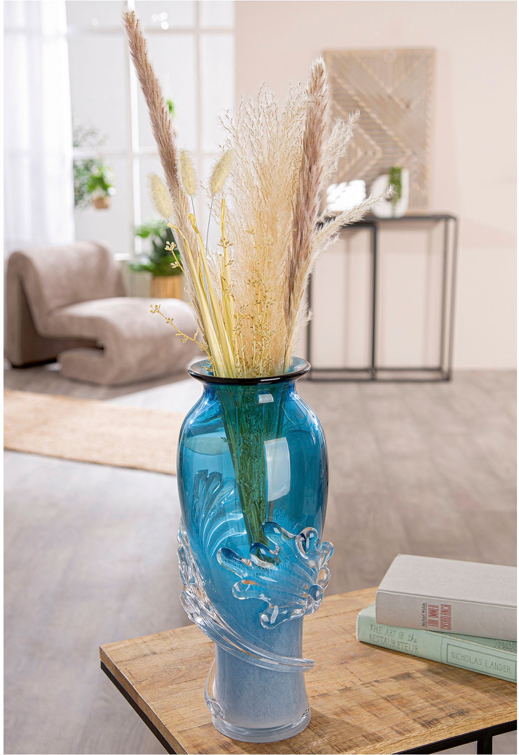 Casablanca by Gilde Tischvase »Vase Wave blau«, (1 St.) günstig online kaufen