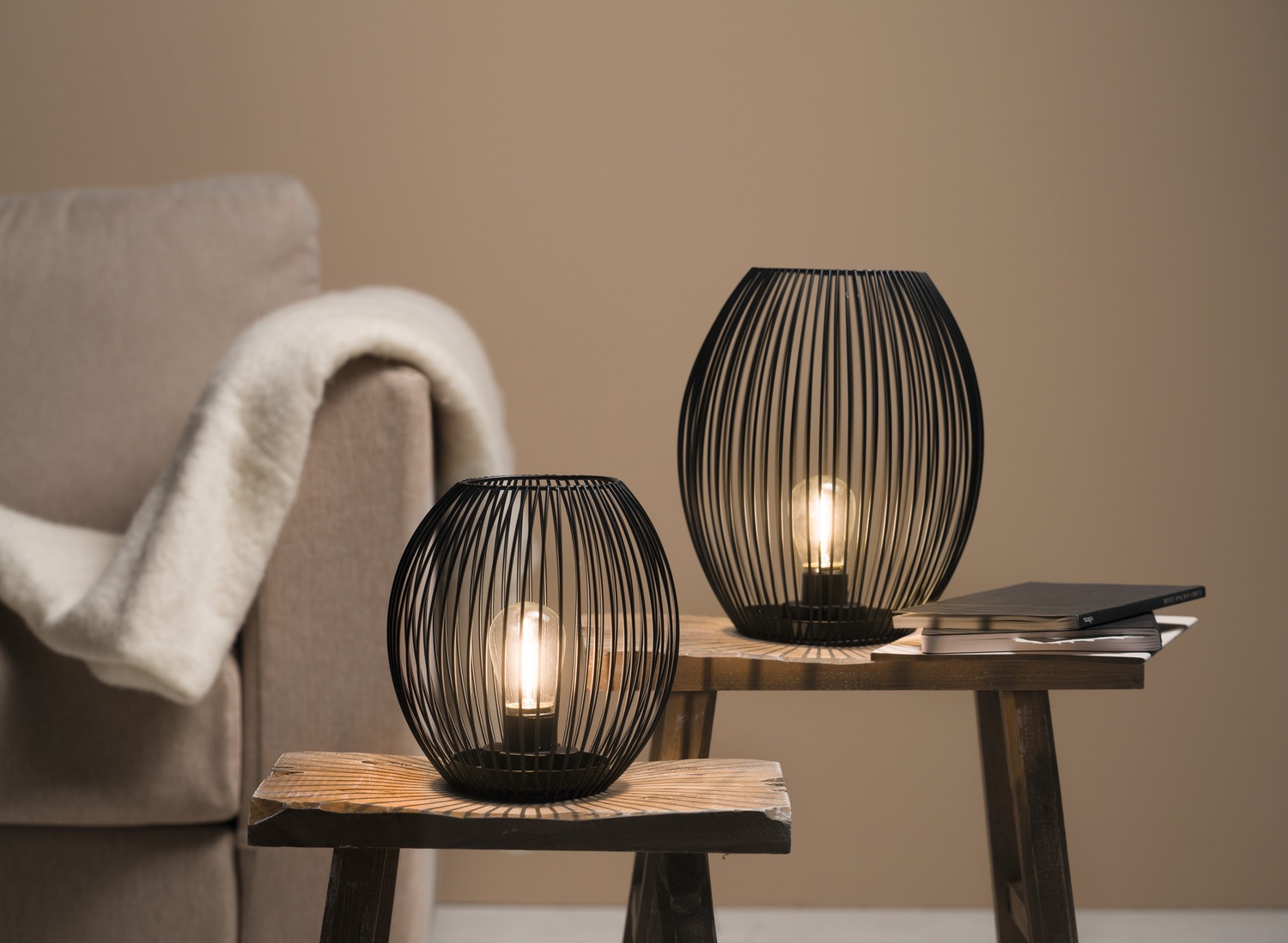LEONARDO LED Tischleuchte »Laterne CASOLARE«, 1 flammig, aus Metall, oval günstig online kaufen