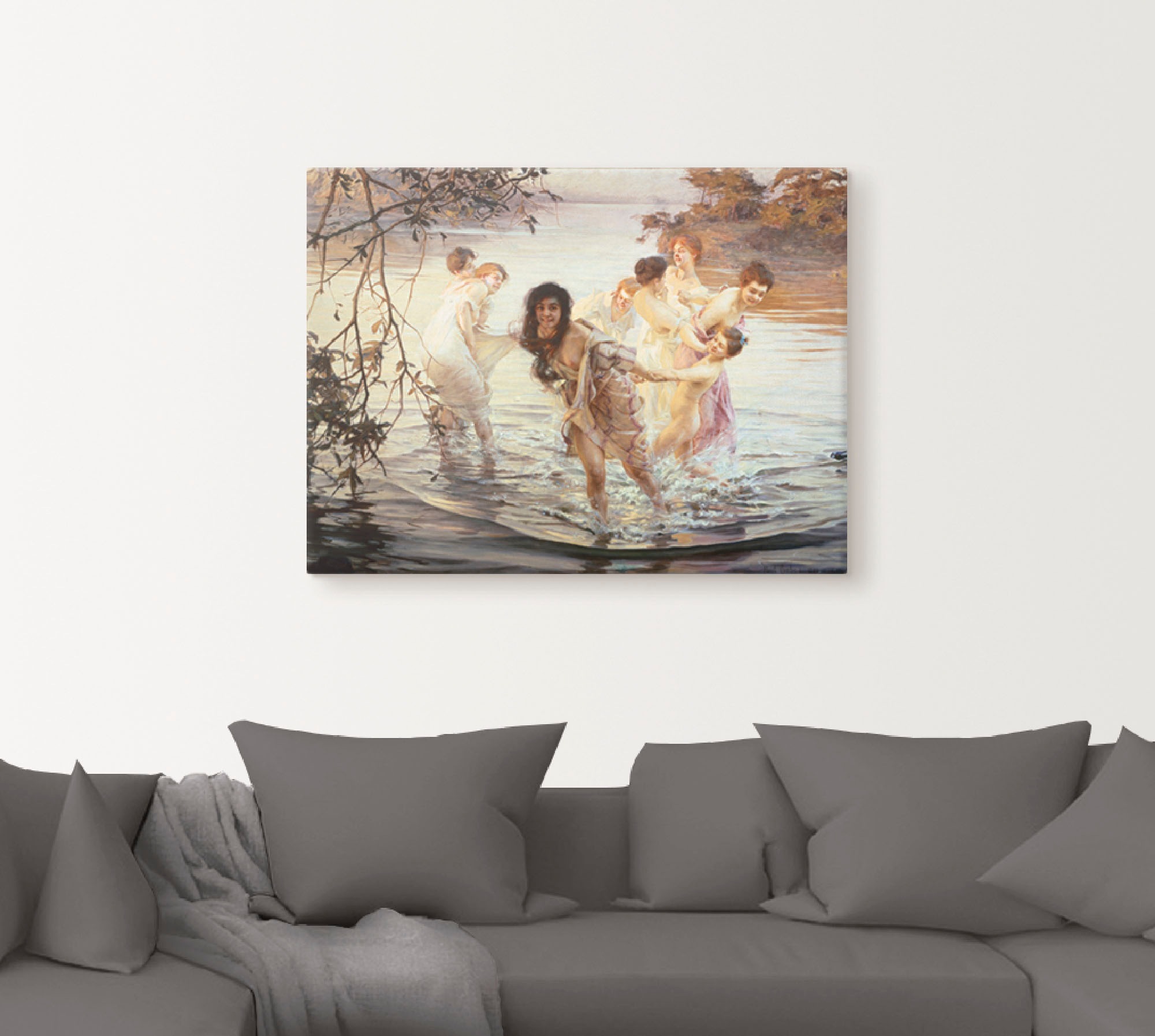 Artland Wandbild »Glückliches Spiel im Wasser. 1899« Gruppen & Familien 1 S günstig online kaufen