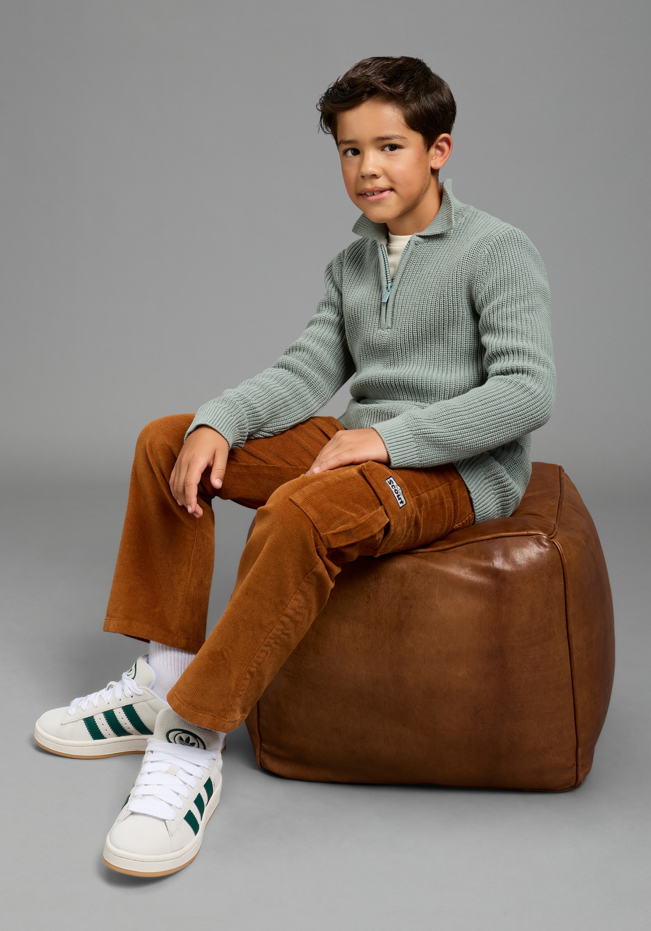 Scout Strickpullover »Gerippter Pulli mit Kragen und Reißverschluss - NEU von SCOUT« mit langen Ärmeln, aus Strickmaterial mit hohem Baumwollanteil