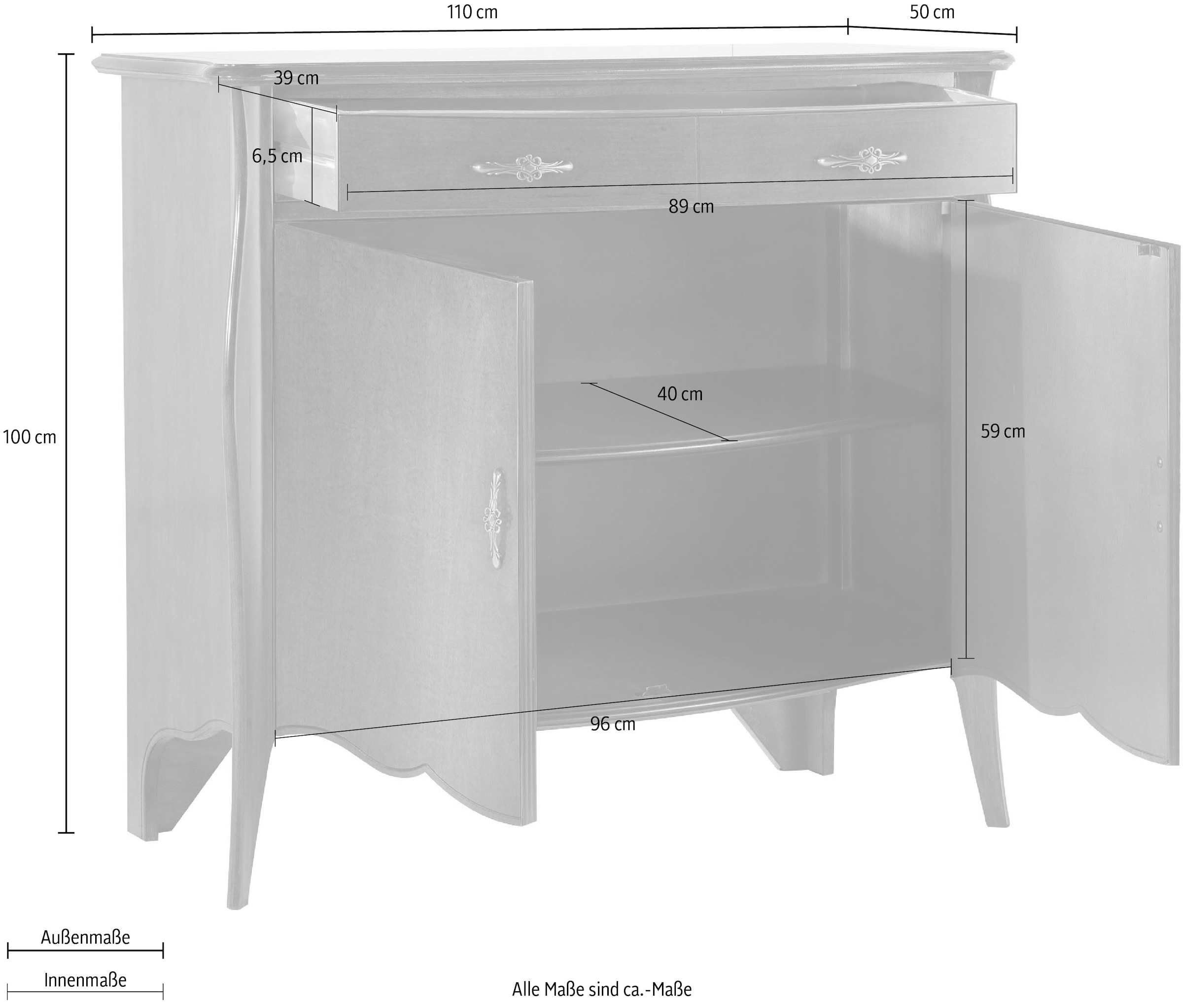 Home affaire Kommode »Kommode Napoli«, Breite 110 cm