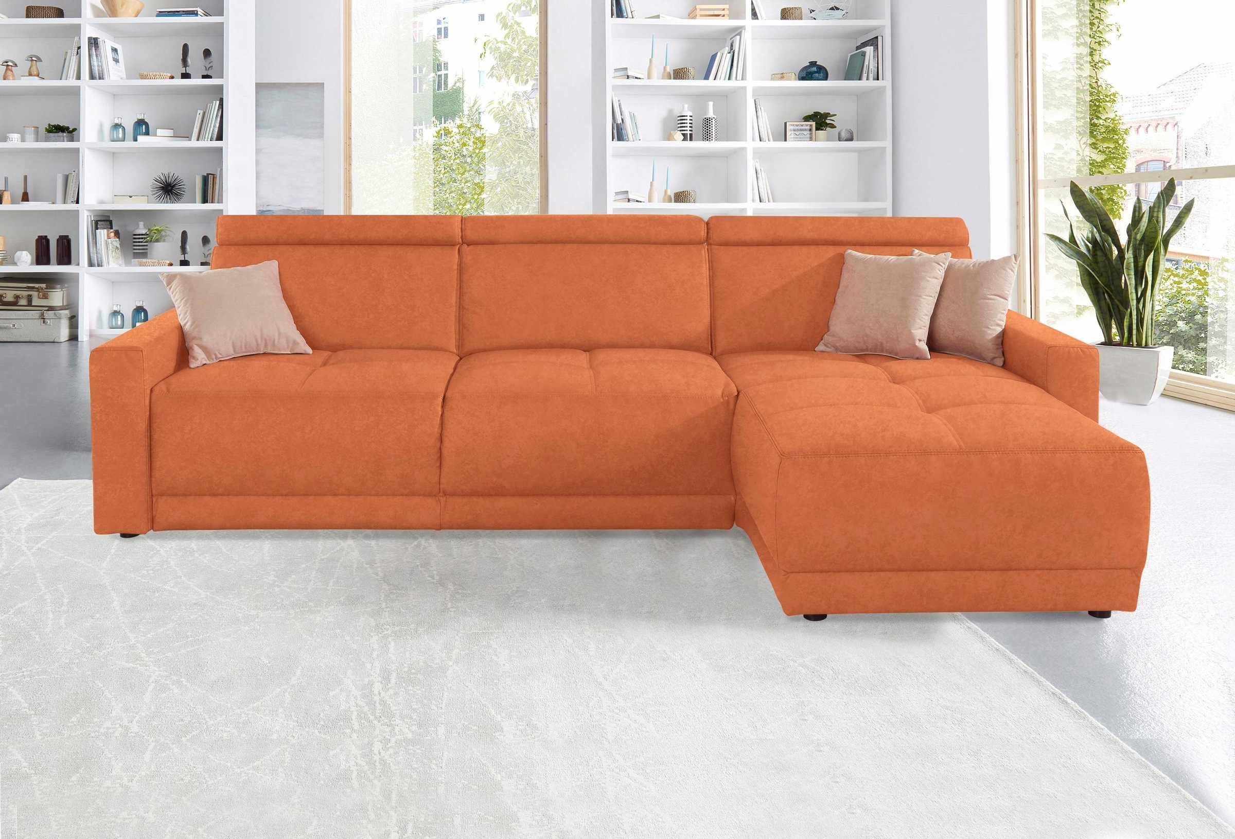 DOMO collection Ecksofa "Ava mit moderner Sitzheftung & toller Doppelnaht, günstig online kaufen
