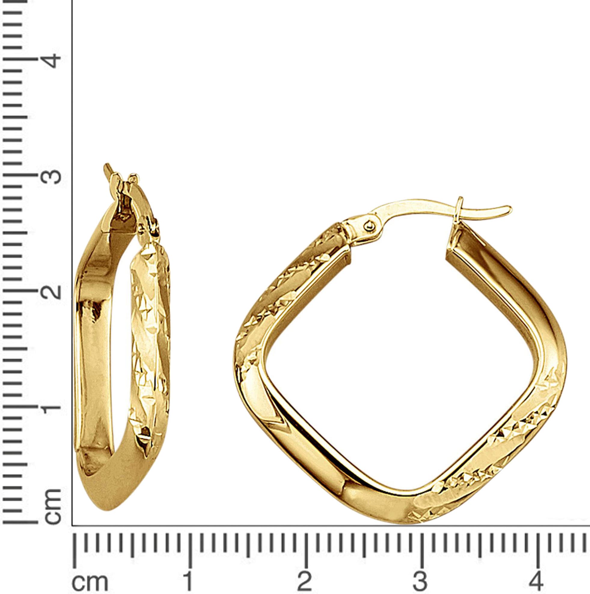 Firetti Paar Creolen »Schmuck Geschenk Gold 375 Ohrschmuck Ohrringe Struktur«