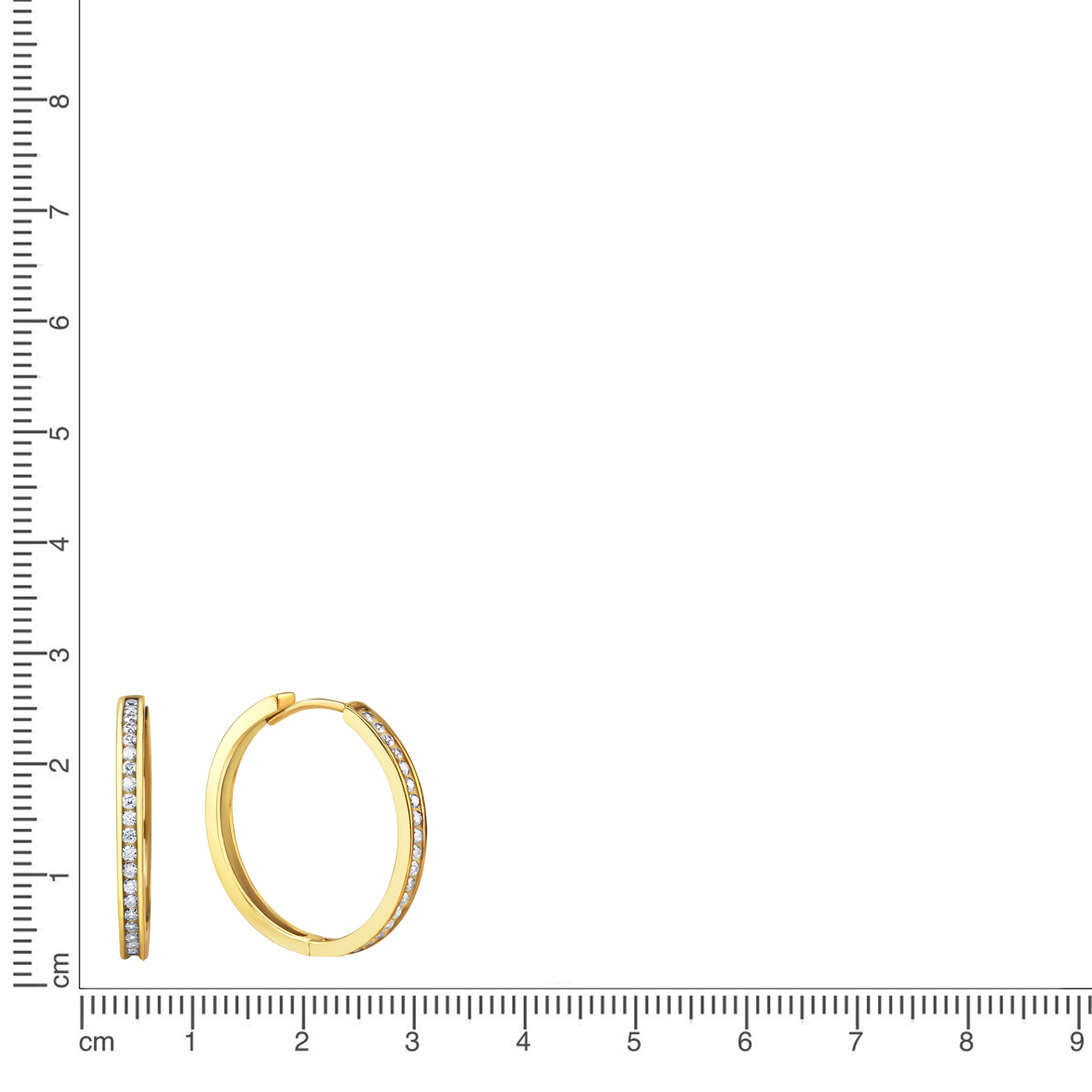 Vivance Paar Creolen »375/- Gelbgold glanz Zirkonia Ø22mm«