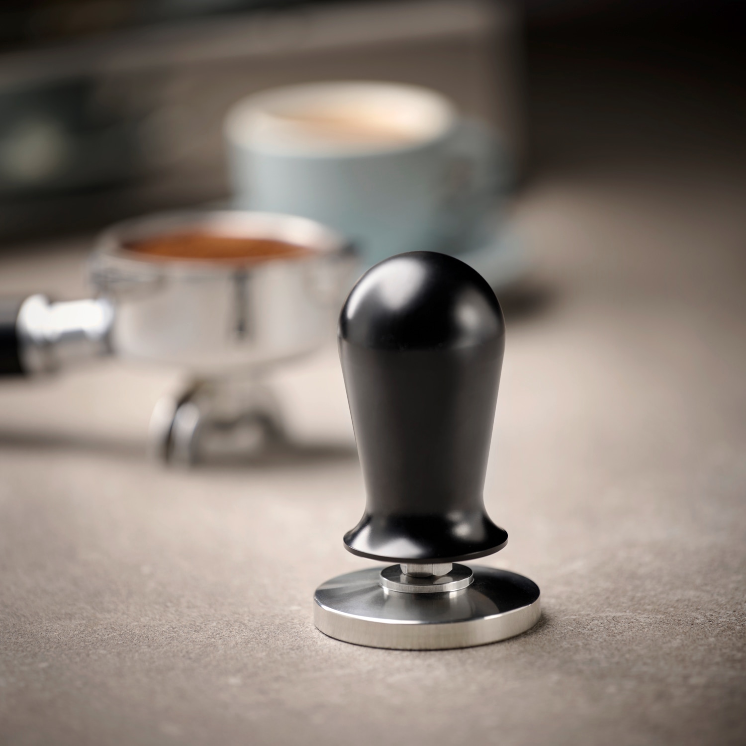 APS Tamper »Espresso Tamper Ø 58 mm, Höhe ca. 10 cm, Griff mit Druckregulierung«, (1 tlg.), aus Edelstahl, Aluminium, ca. 350 g