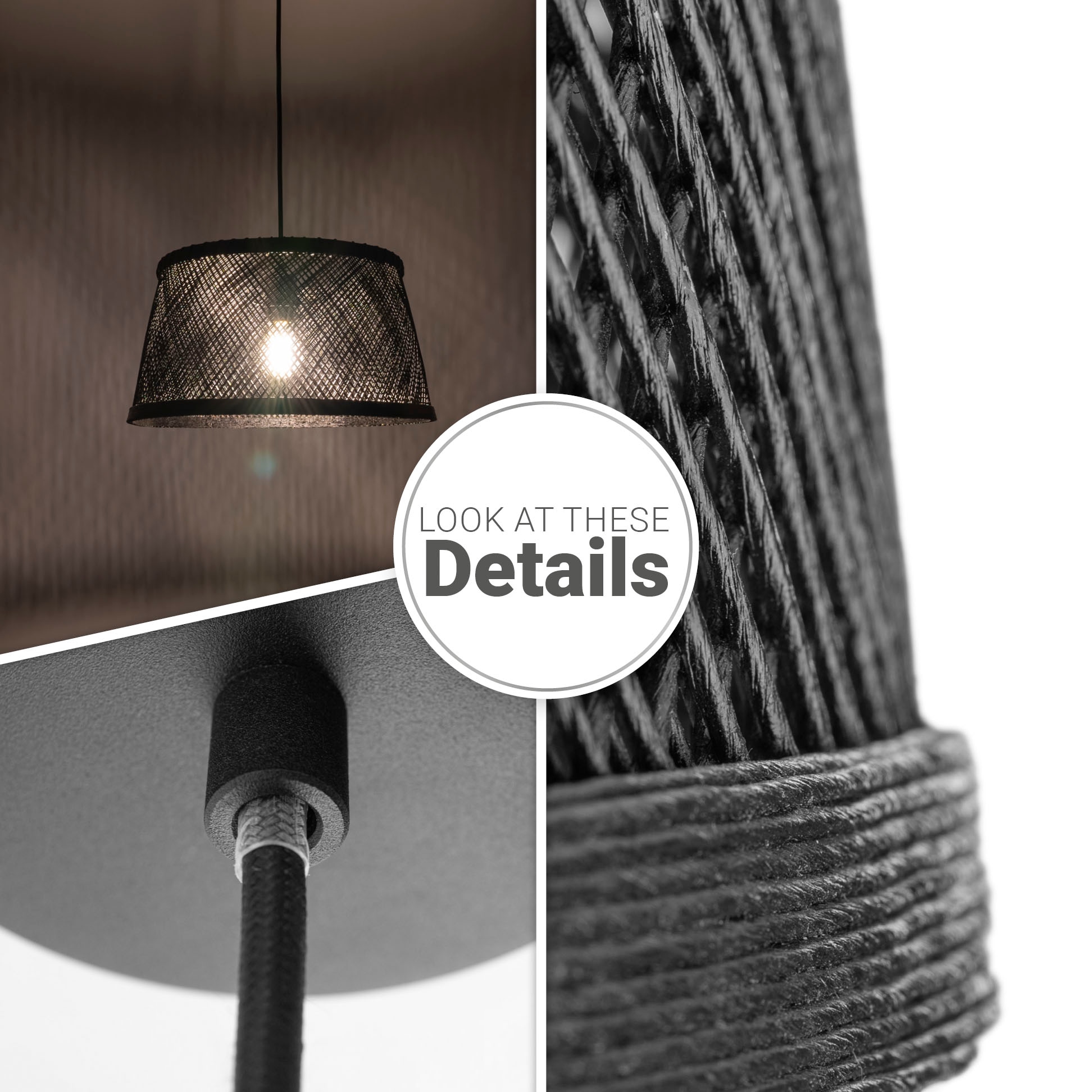 Paco Home Pendelleuchte »RAMA«, Leuchtmittel E27 | ohne Leuchtmittel, Korb Papier Hängend Esstisch Lampe Boho Wohnzimmer E27