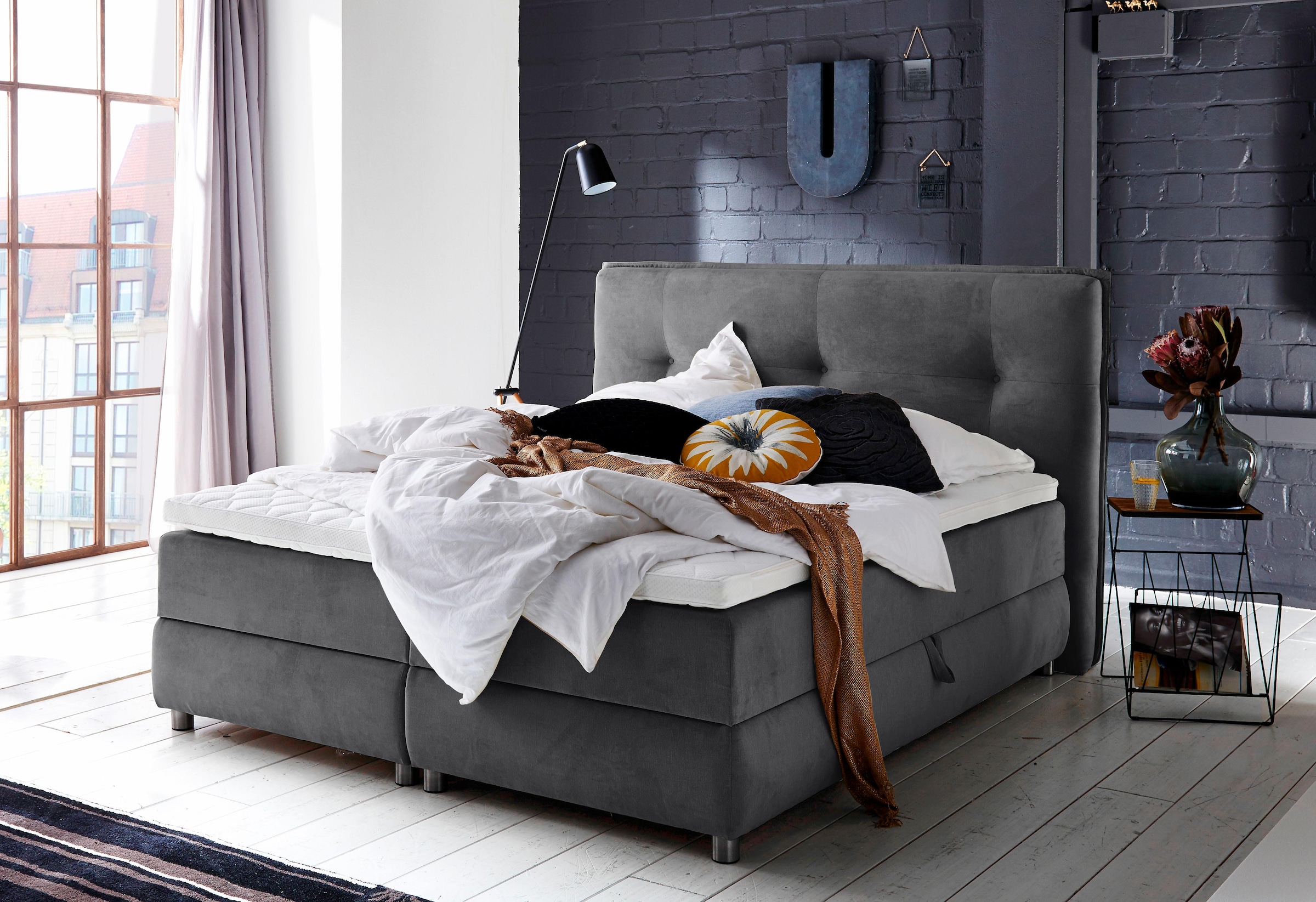 ATLANTIC home collection Boxspringbett "Tilo", mit Tonnentaschen-Federkernm günstig online kaufen