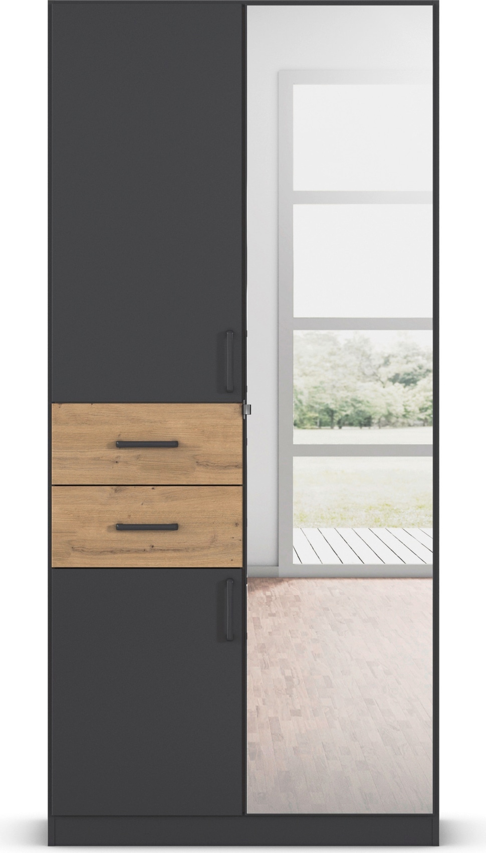 rauch Drehtürenschrank »Maika« mit Spiegel, 2 Schubladen, in verschiedenen Breiten, Höhen und Farben