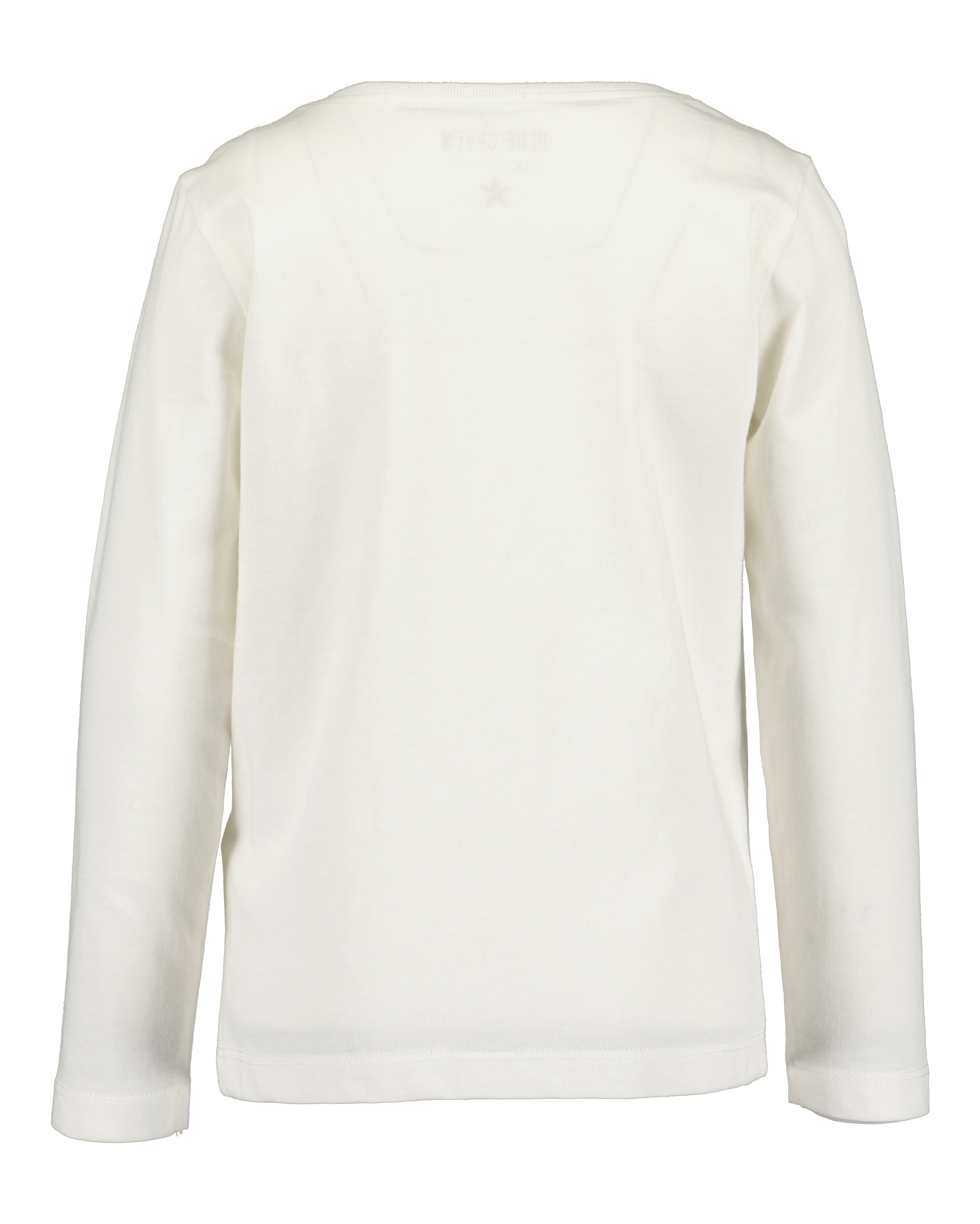 Blue Seven Langarmshirt Baumwolle, Glitzerdruck mit Chiffon-Applikation und Wendepailletten