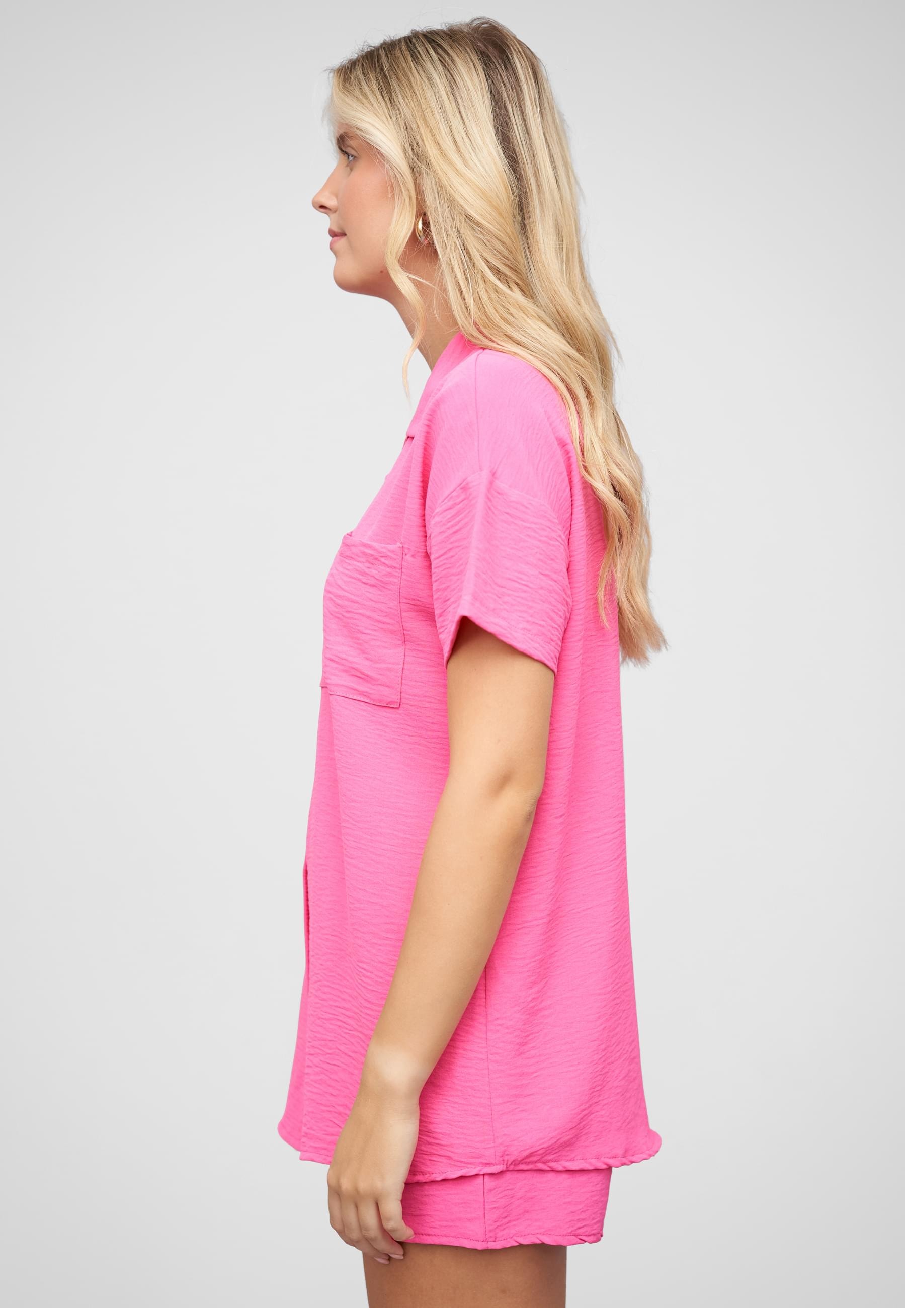 CLOUD 5IVE Langarmhemd »CLOUD 5IVE Musselin Kurzarm Hemd mit Knopfleiste und Brusttasche«