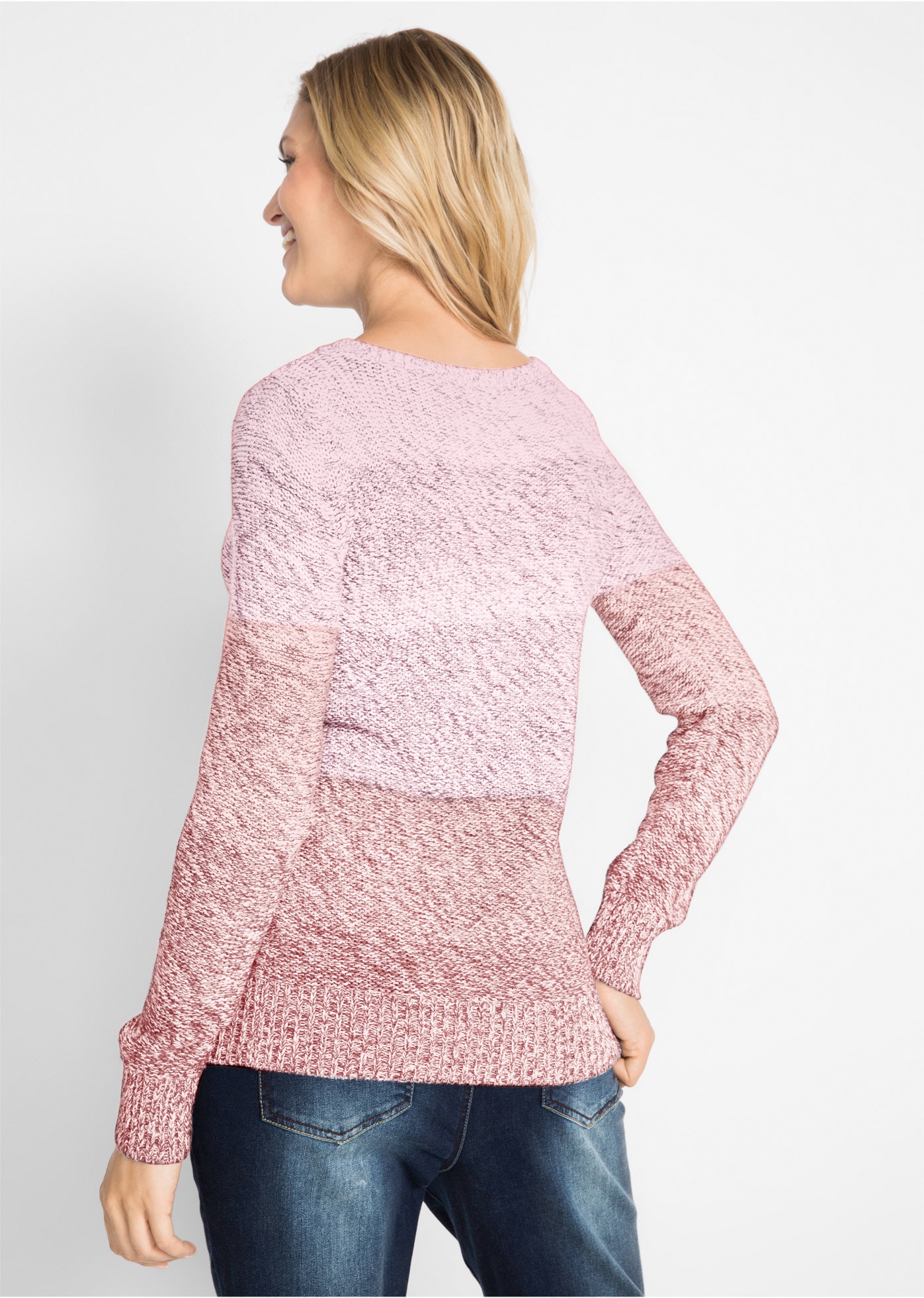 bonprix Strickpullover aus Baumwolle und Polyacryl, mit Rundhalsausschnitt