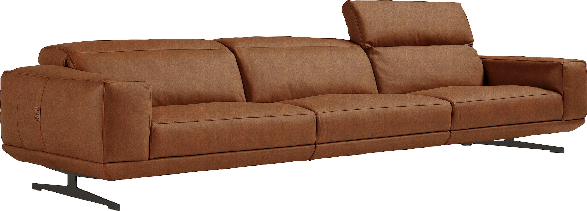 Egoitaliano 3-Sitzer »Gloria, super bequem, hochwertige Verarbeitung, edles Design, Megasofa« beidseitig verstellbare Rückenelemente, mit Designmetallfüßen