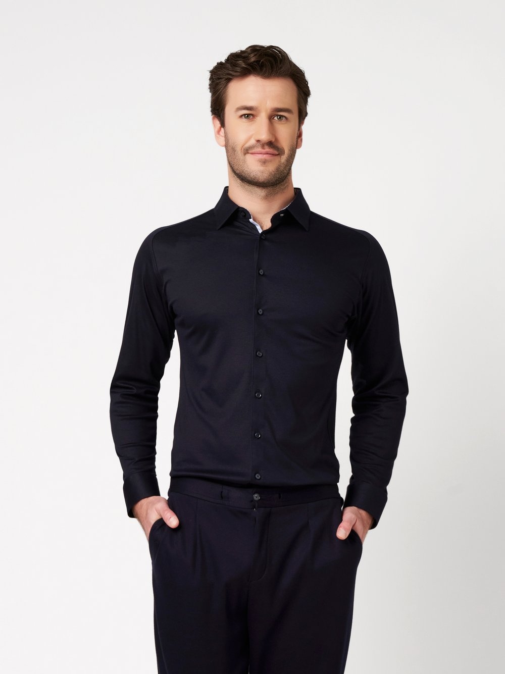 DESOTO Langarmhemd »Jerseyhemd Casual Kent«