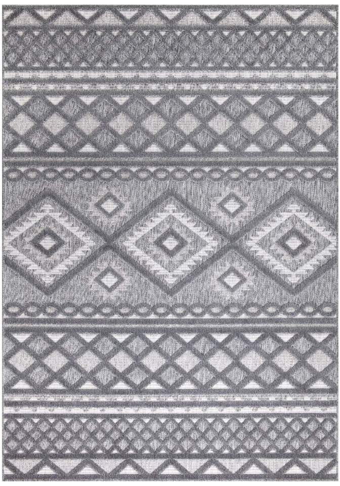 Carpet City Teppich »In-& Outdoorteppich Santorini 435, 3D-Effekt, Boho-Look«, rechteckig, 5 mm Höhe, Wetterfest & UV-beständig für Terrasse, Balkon, Küche, Flur
