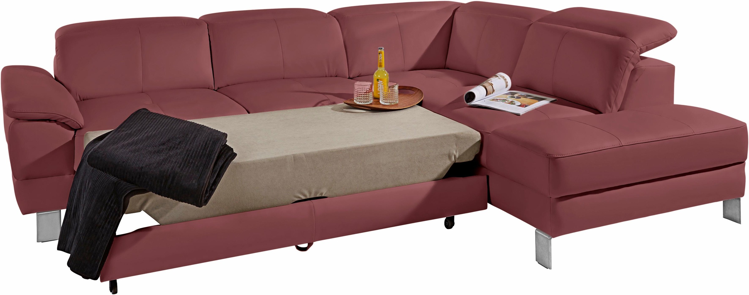 exxpo - sofa fashion Ecksofa »Mantua, L-Form«, mit Kopf- bzw. Rückenverstel günstig online kaufen