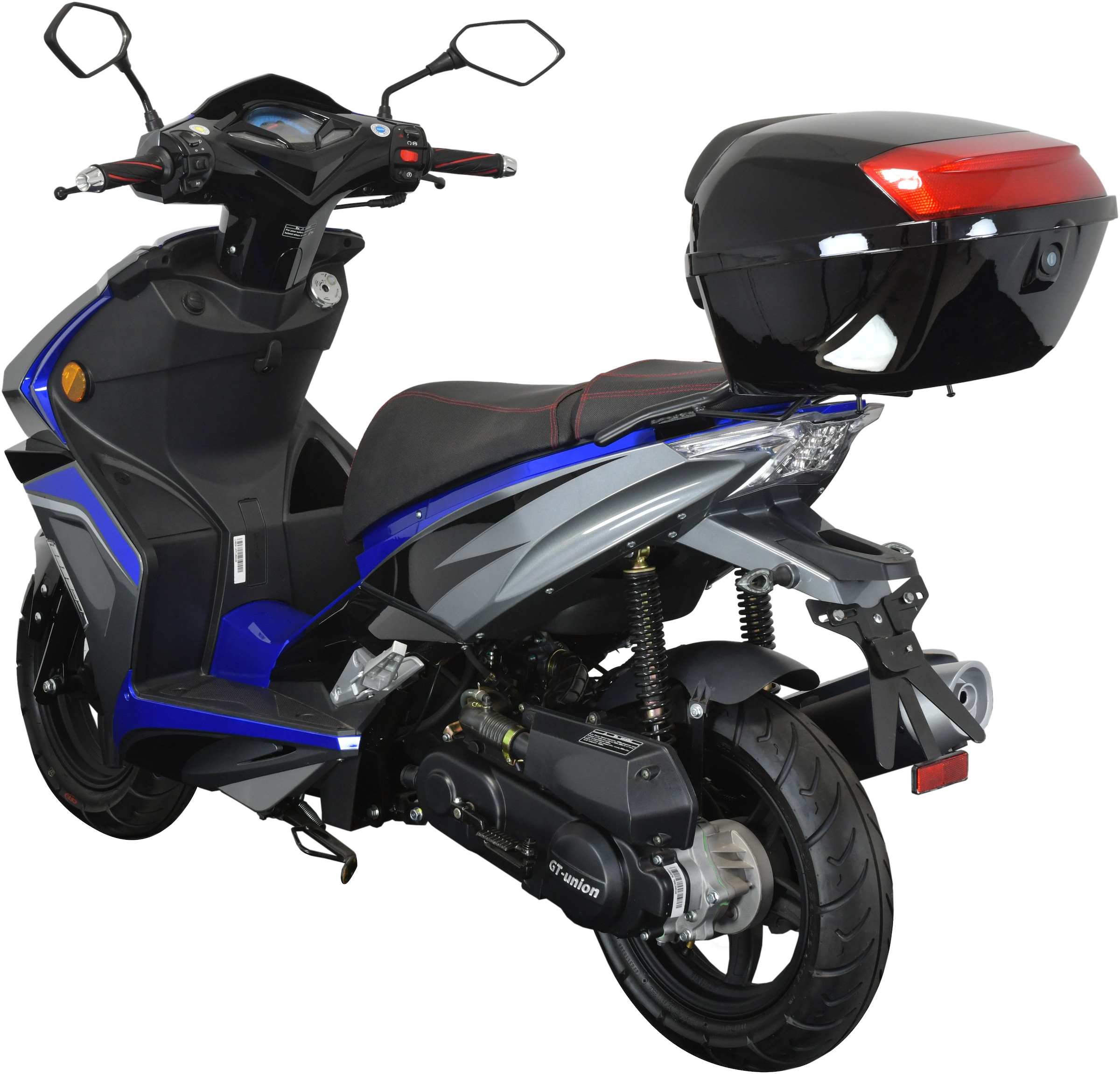 GT UNION Motorroller »Striker 45«, 49,5 cm³, 45 km/h, Euro 5, 3 PS, (Set, mit Topcase), Luftgekühlter Motor